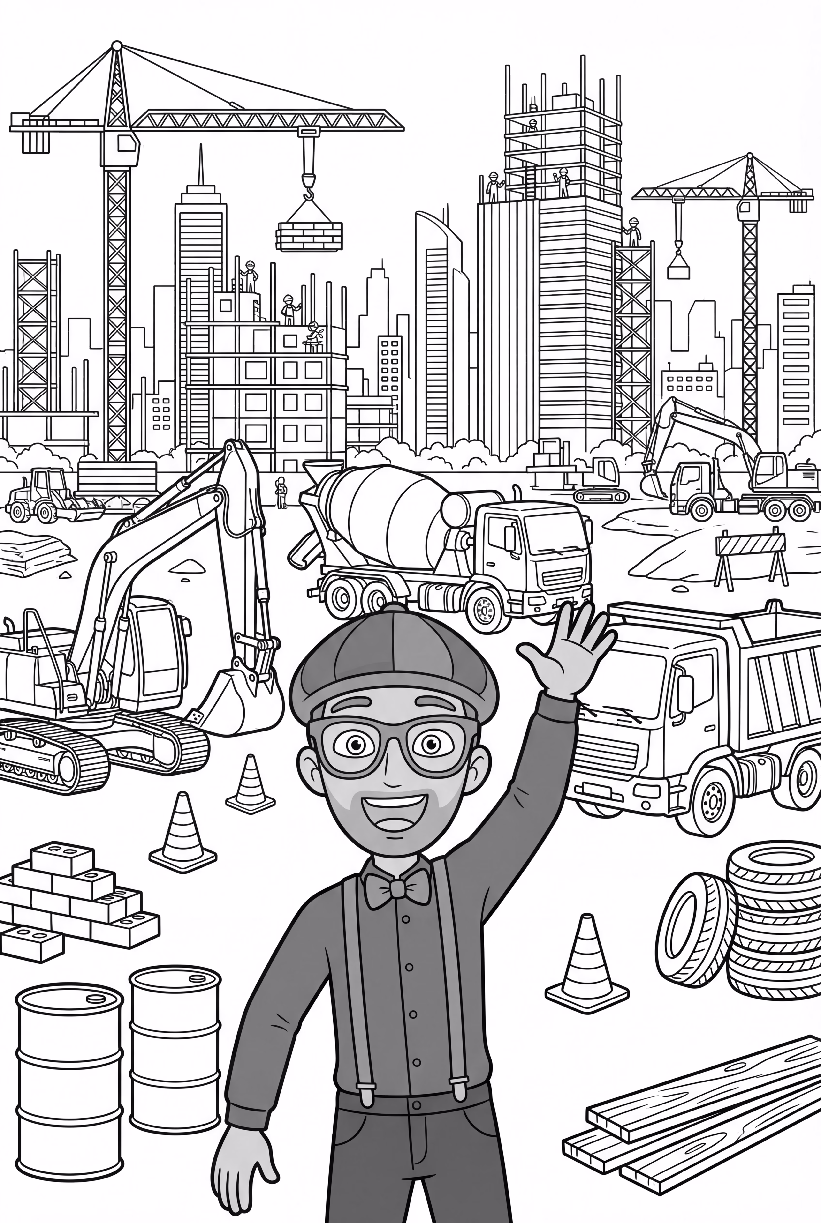 Blippi On A Busy Construction Site