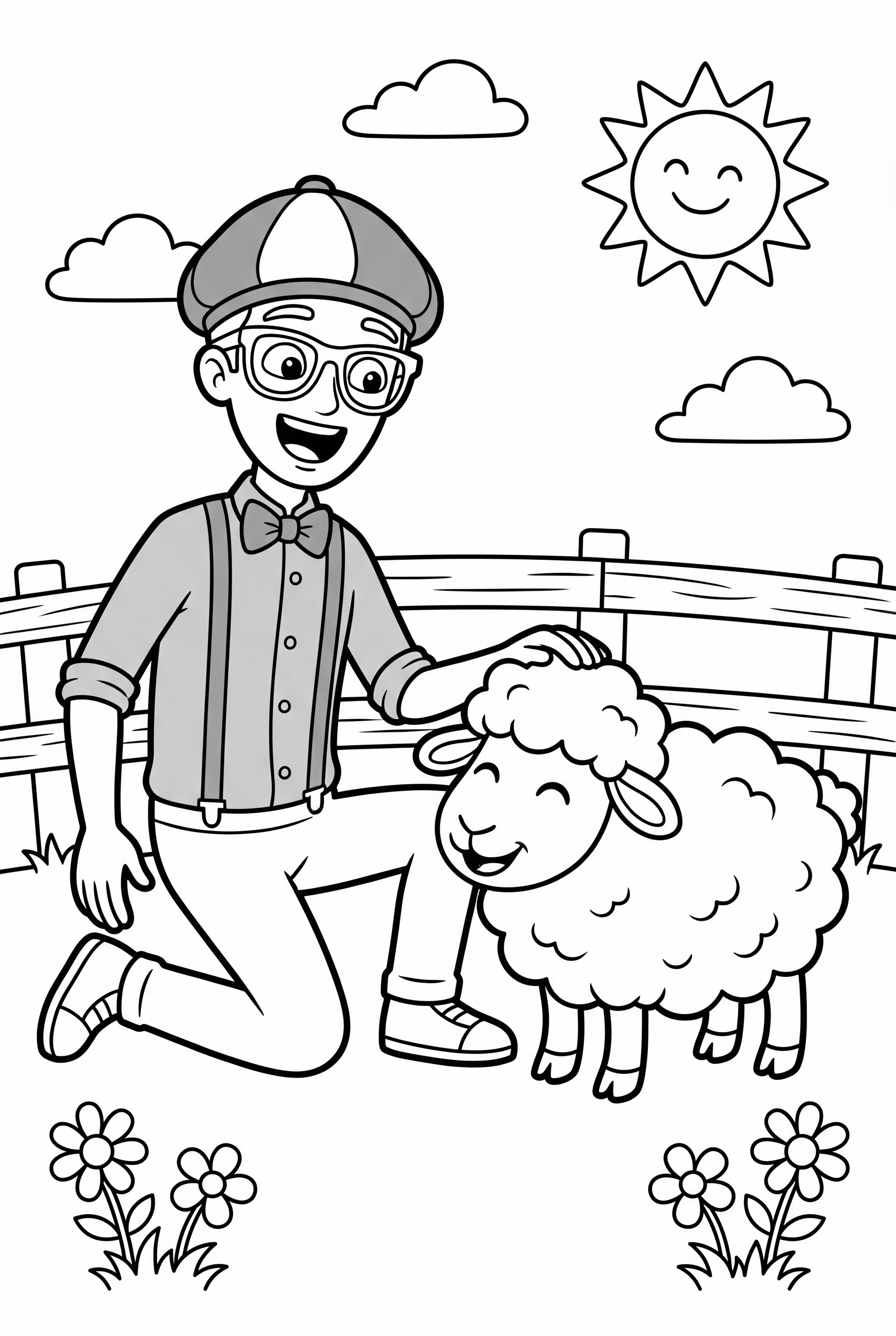 Blippi Petting A Gentle Sheep