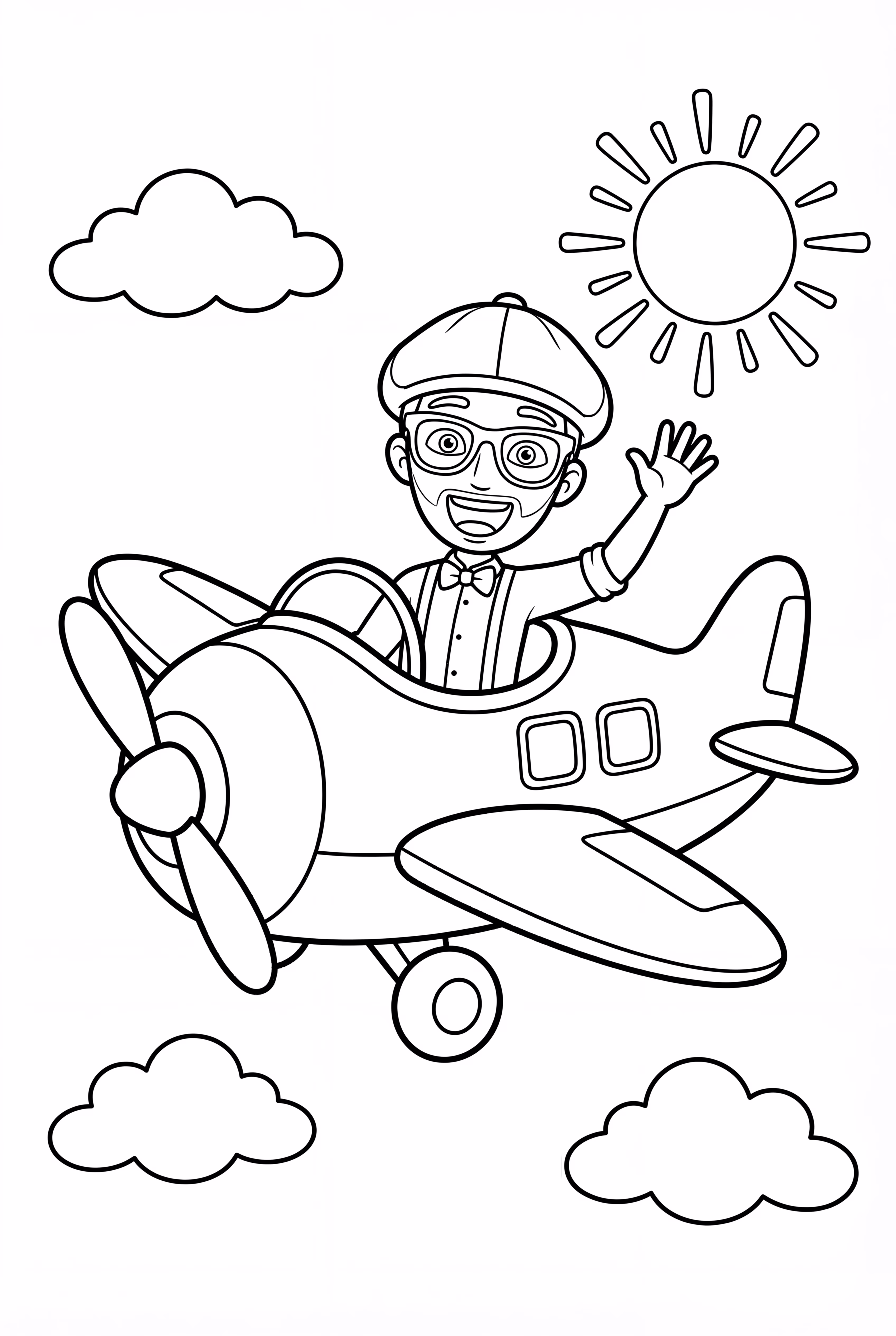 Blippi Piloting An Airplane