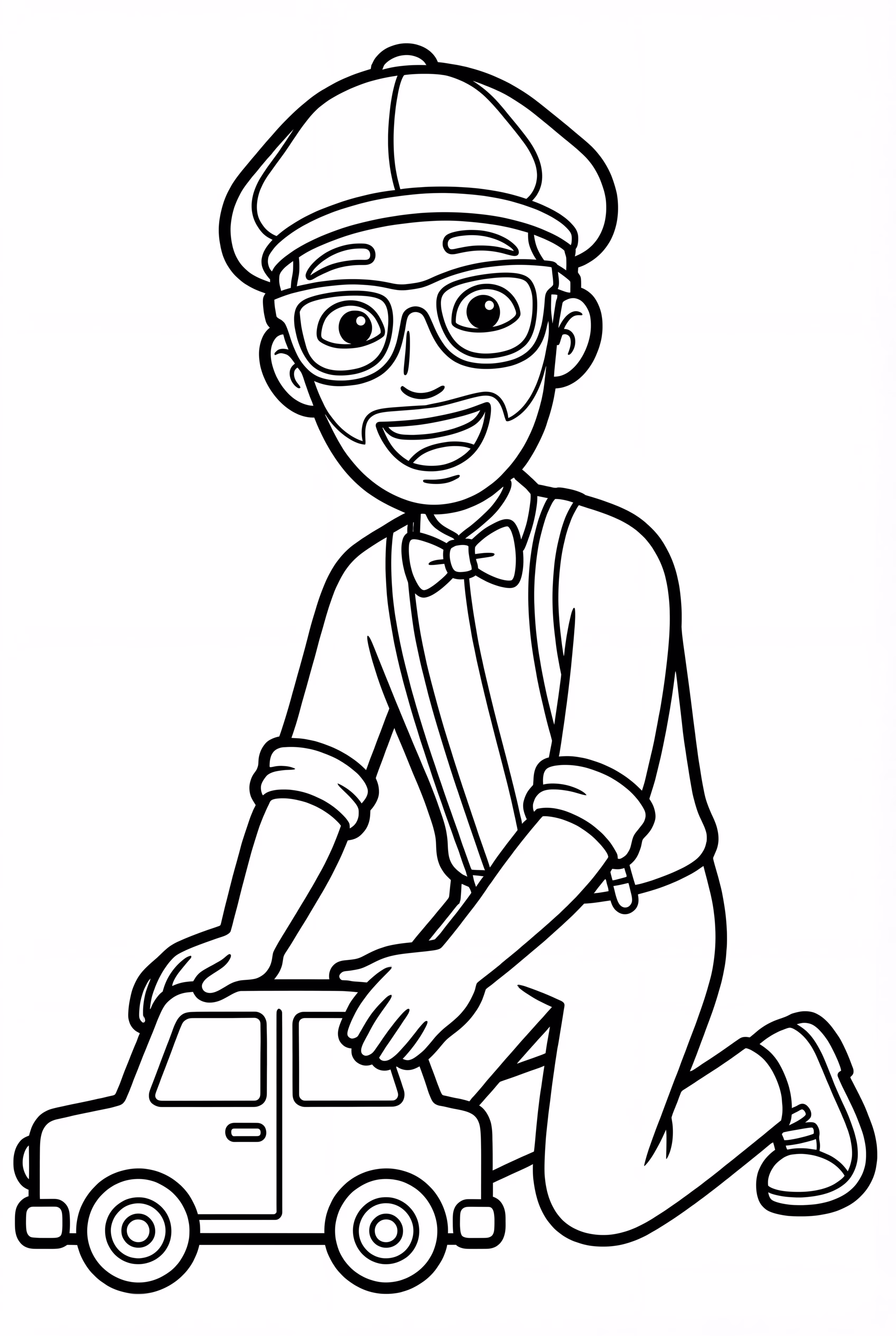 Blippi Playing With A Toy Car