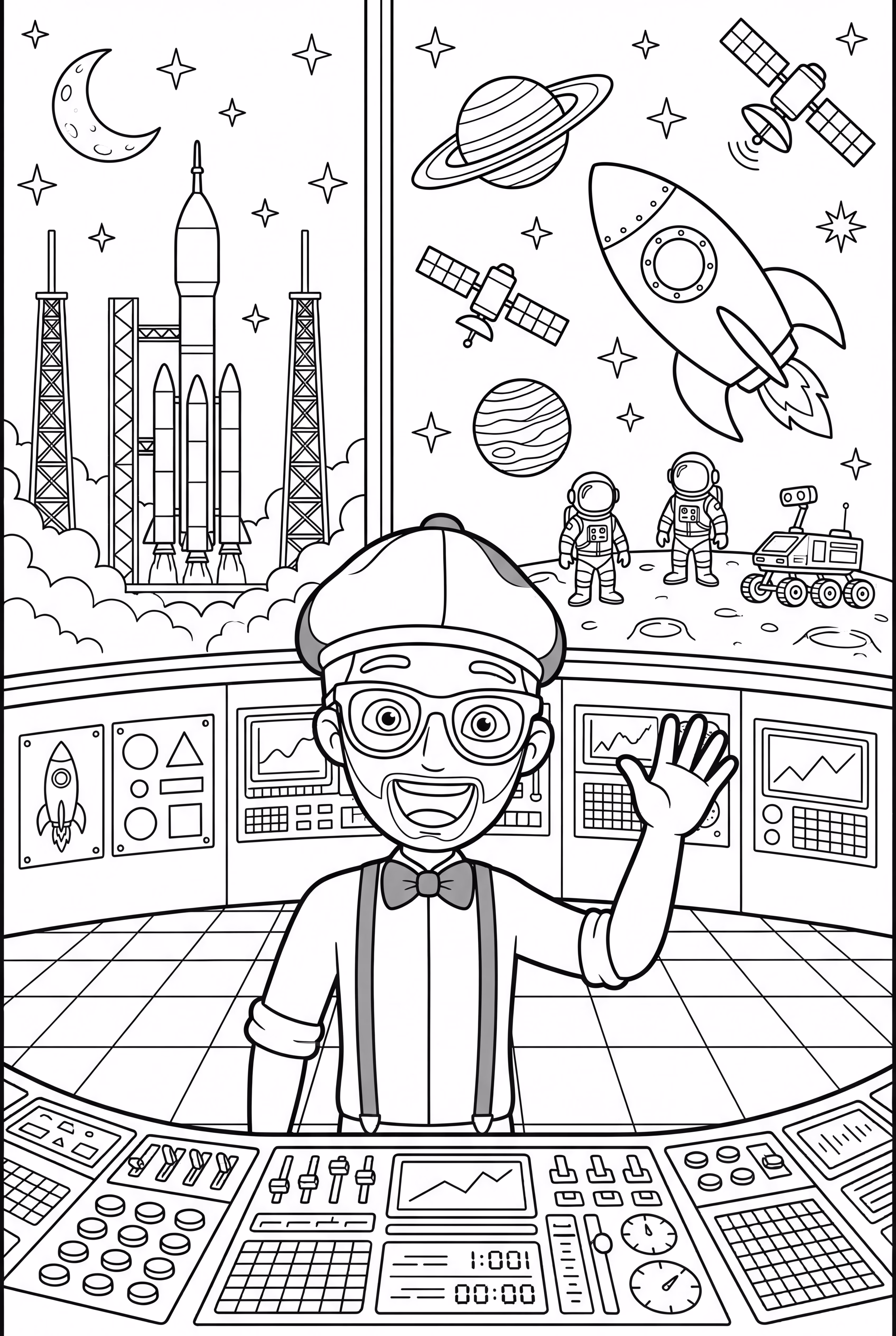 Blippi Visiting A Space Center