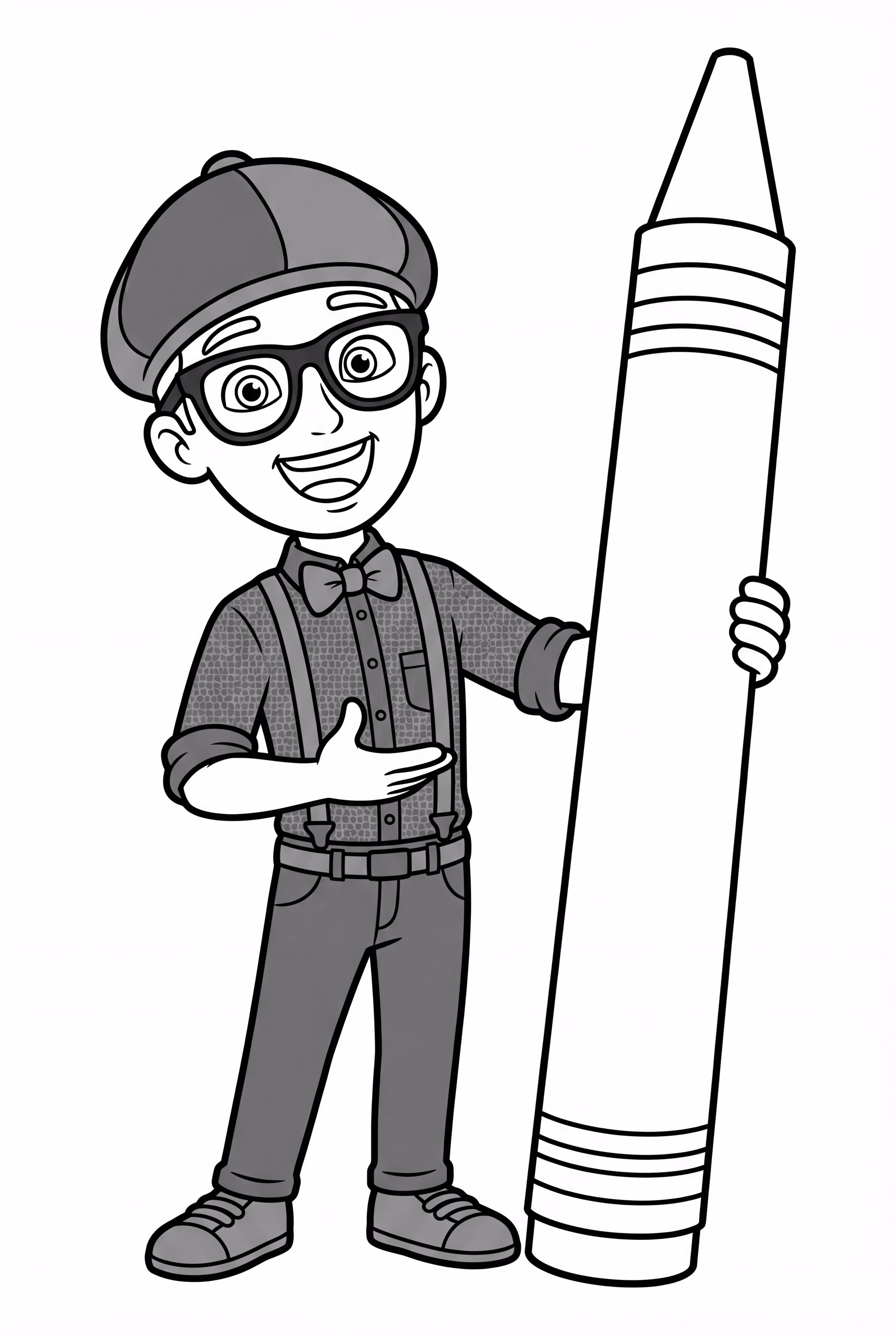 巨大なクレヨンを持ったブリッピ