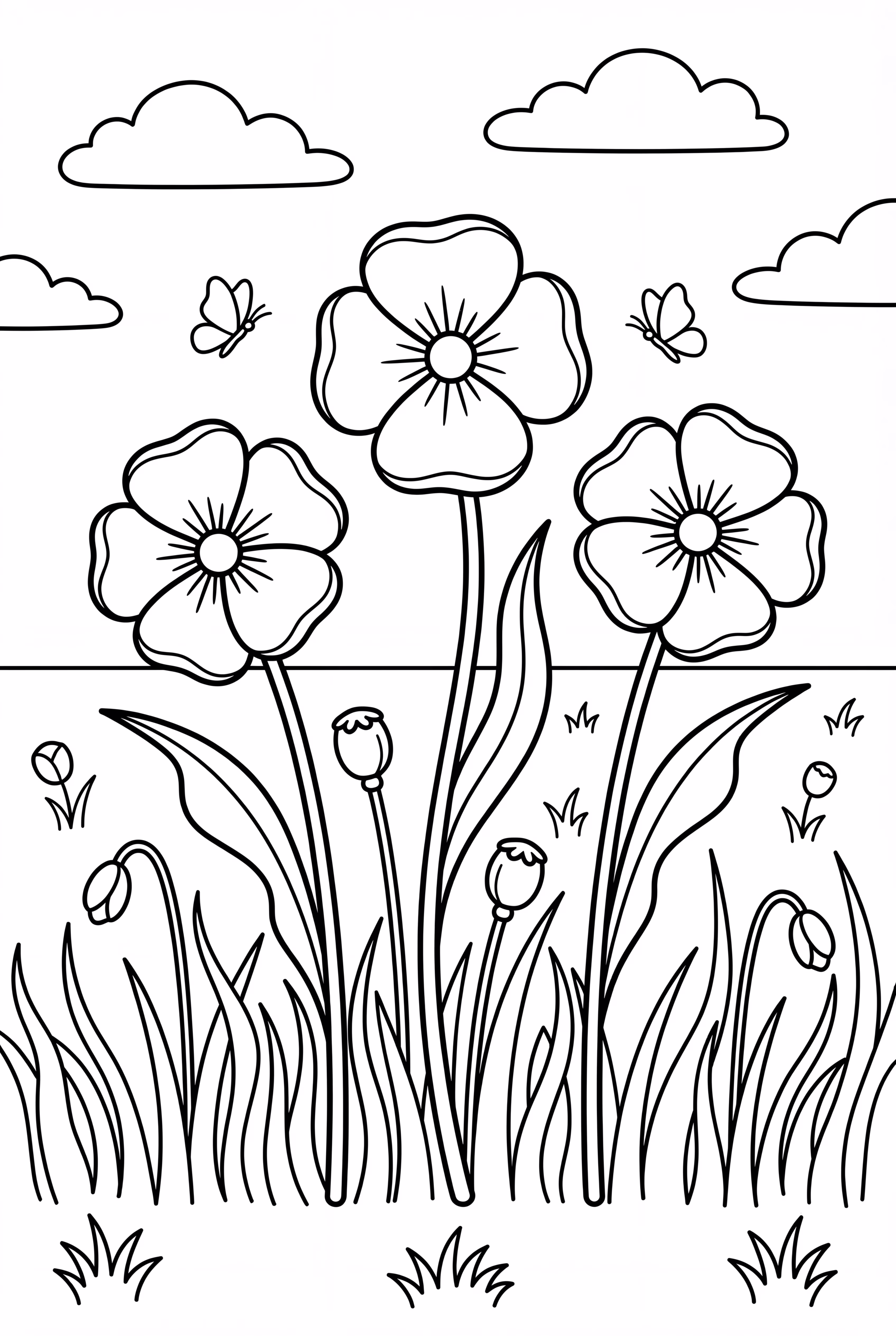 Blooming Poppy Field At Sunset