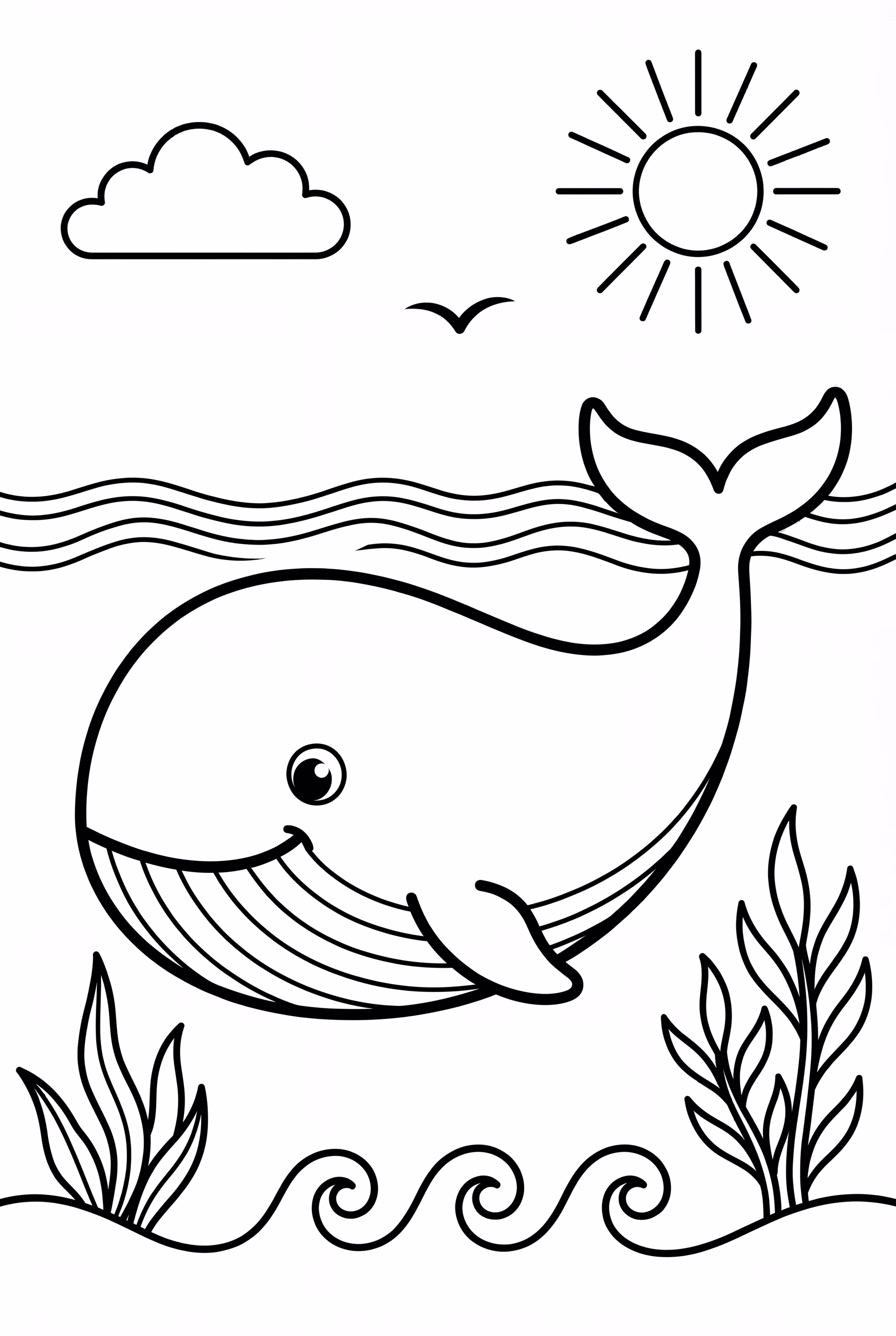 Ballena Azul Nadando en el Océano