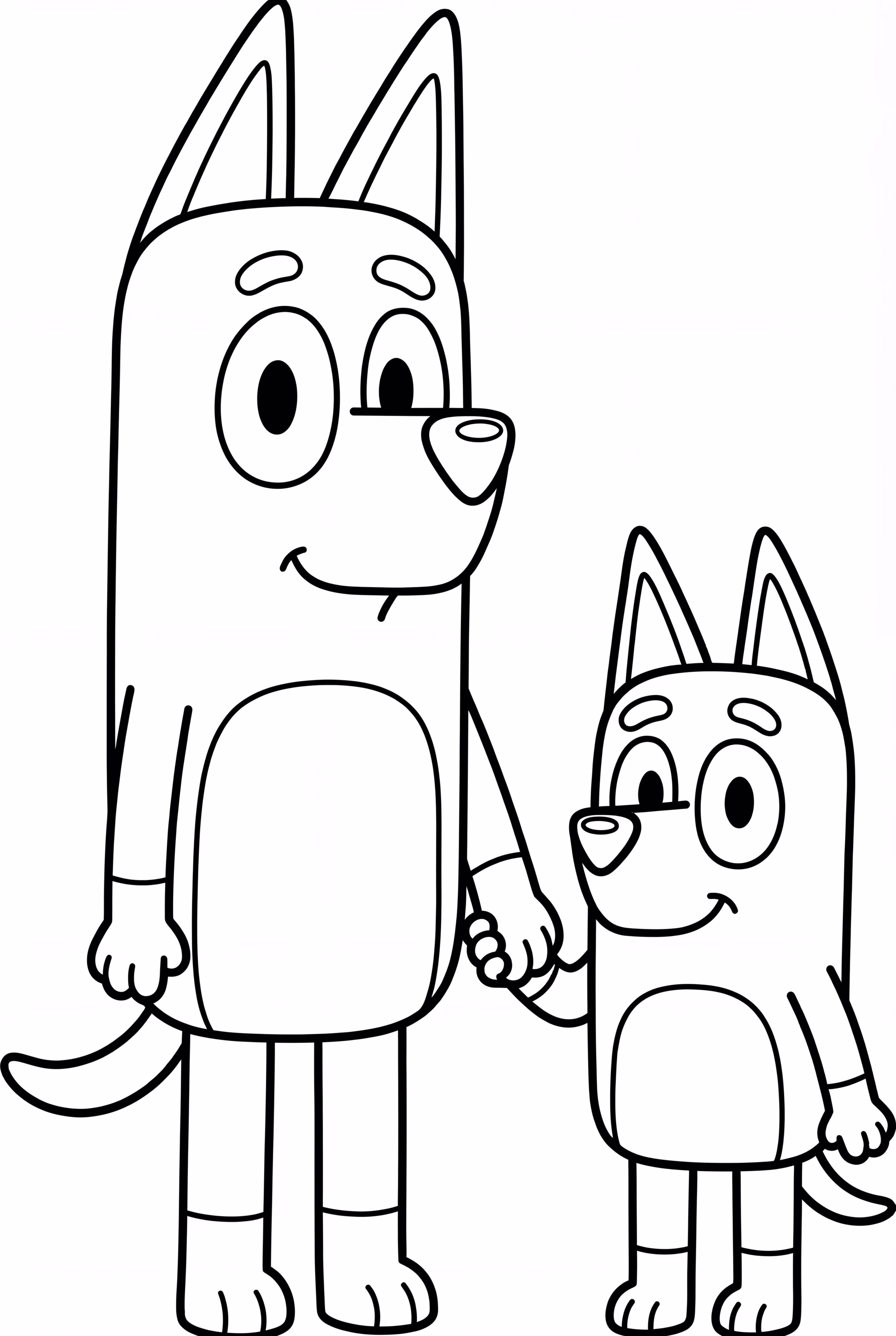 Bluey et Bingo se tenant la main