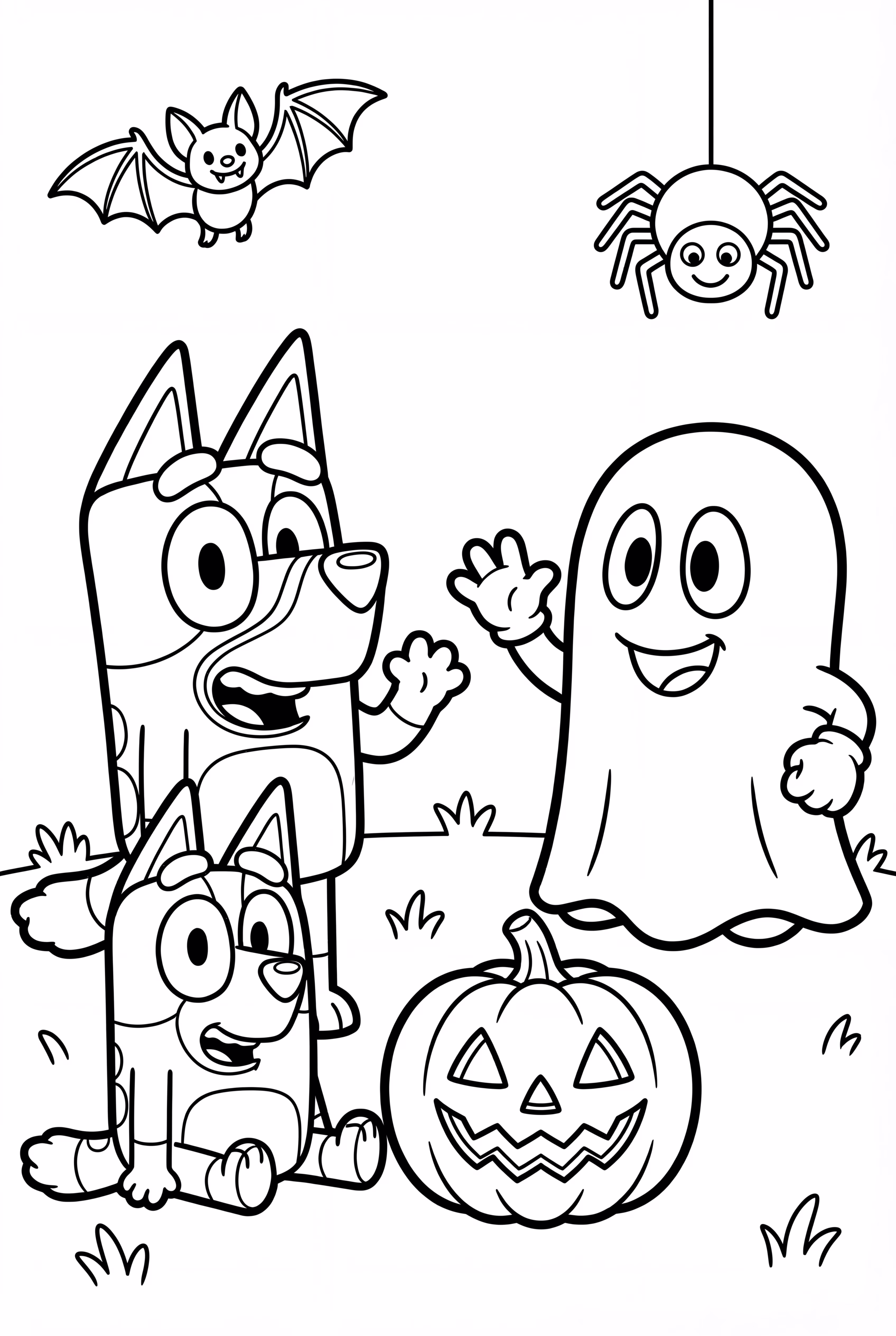 Bluey And Bingo Meeting A Friendly Bluey Halloween Ghost