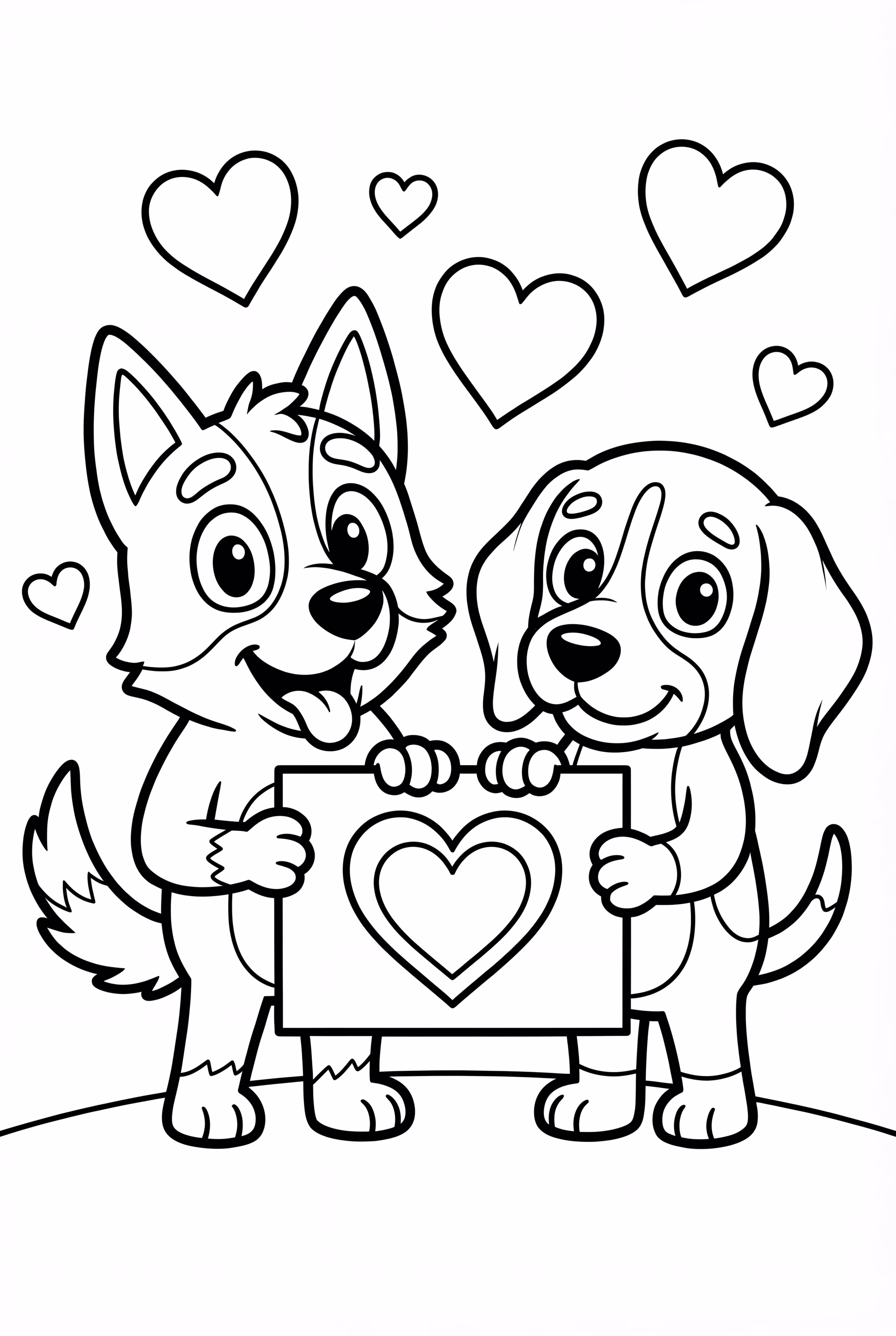 블루이와 장-뤽이 함께 발렌타인을 나누는 모습