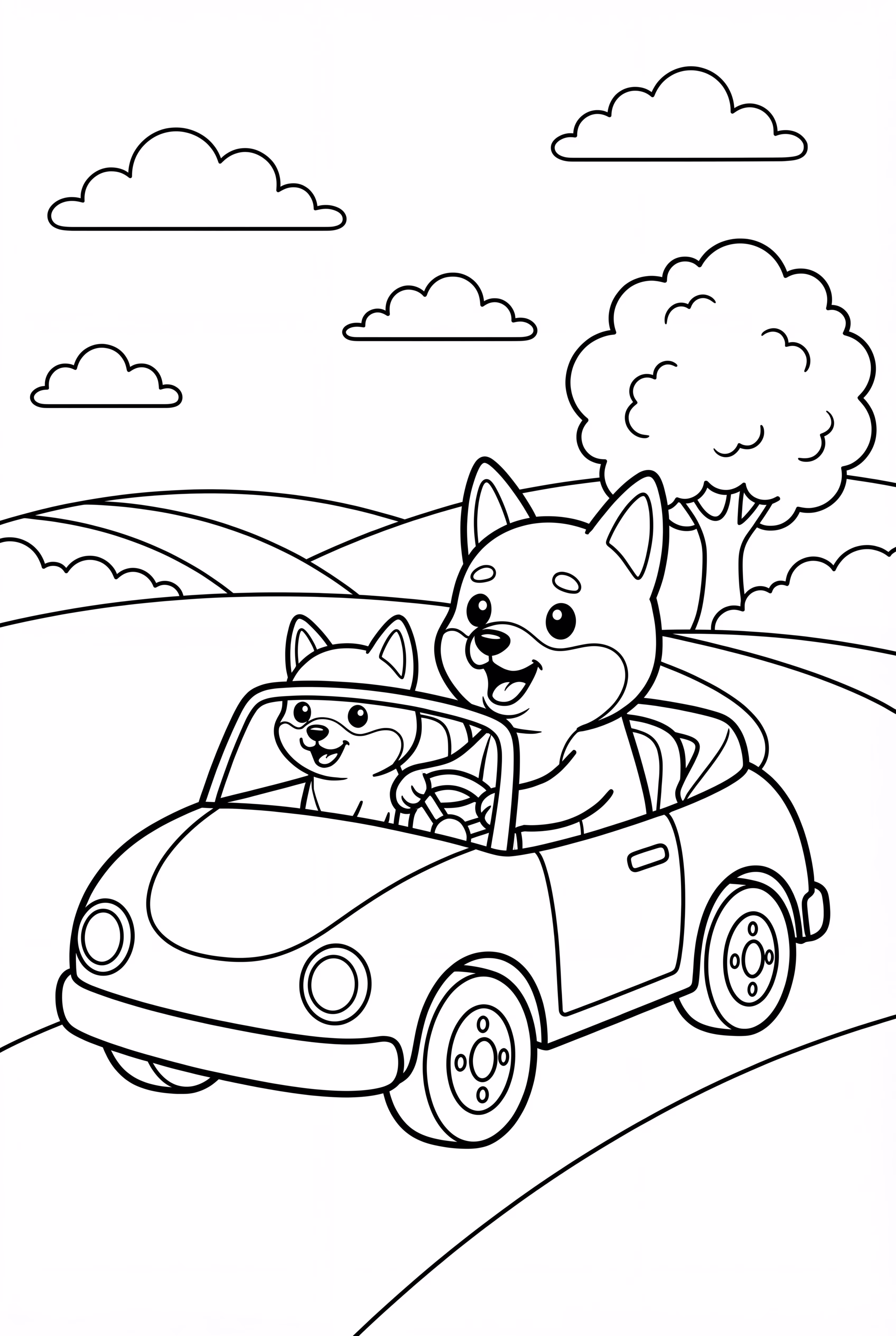 ブルーイとマフィンのおもちゃの車