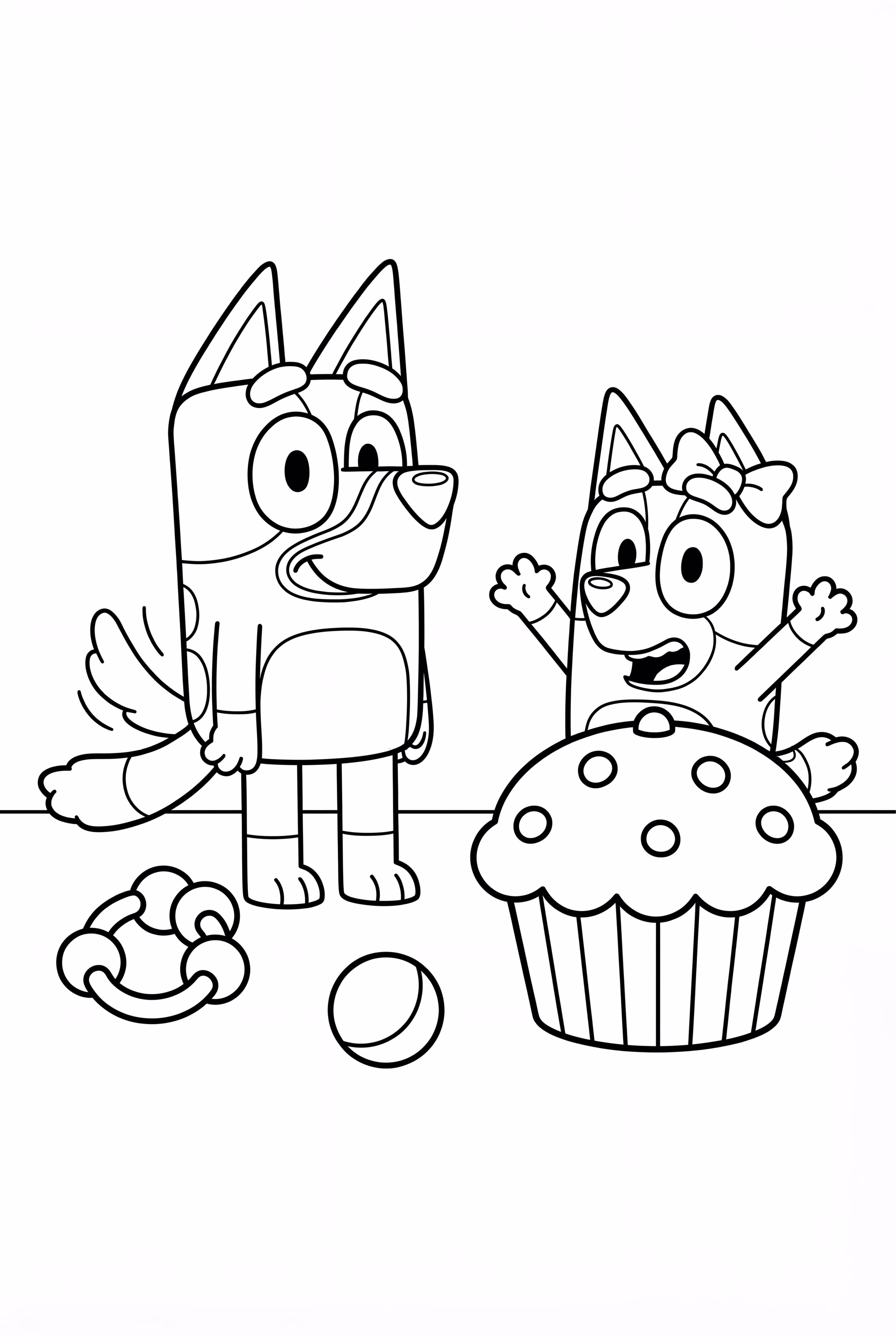 Bluey And Muffin Playing