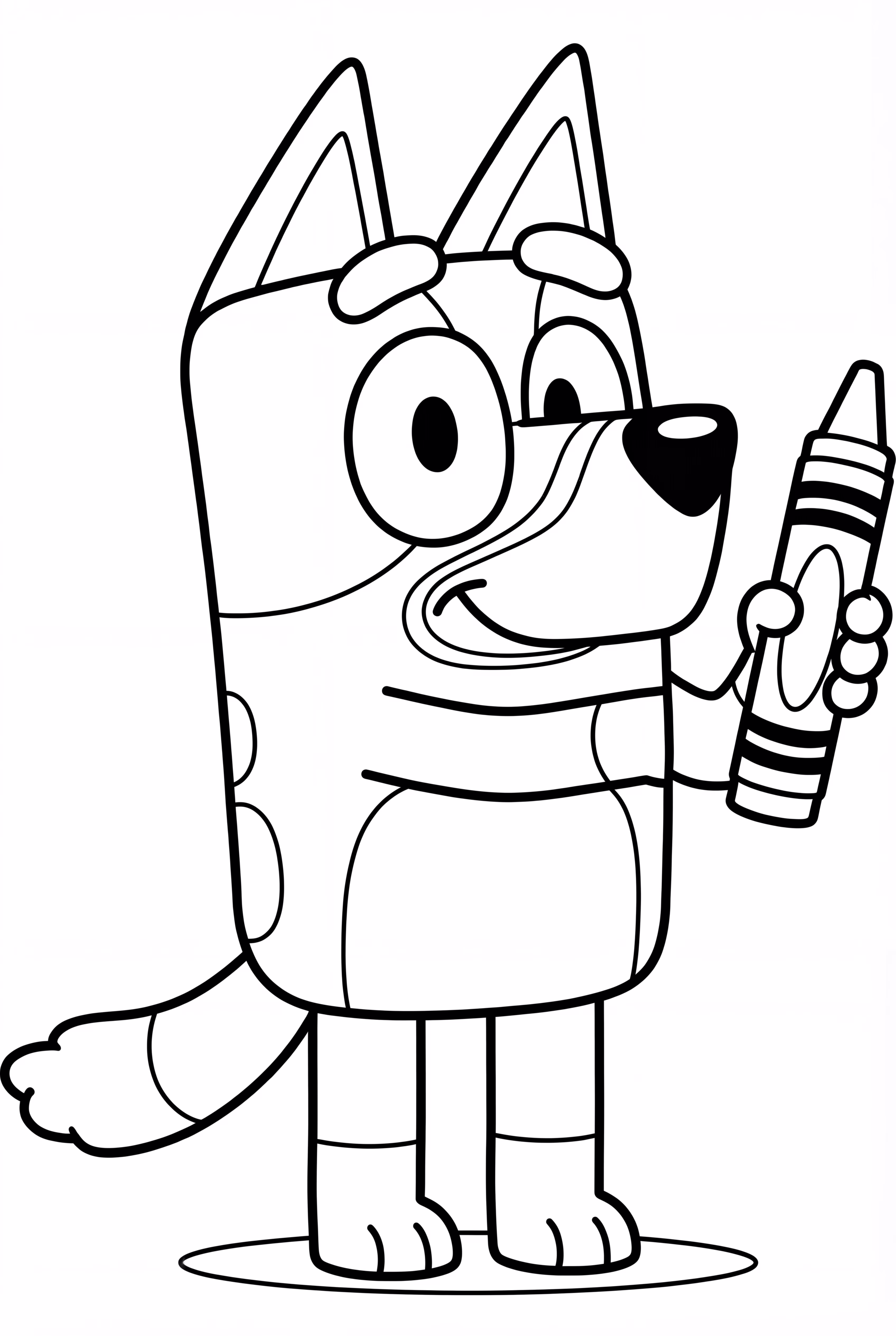 Dessin de Bluey avec un crayon de couleur