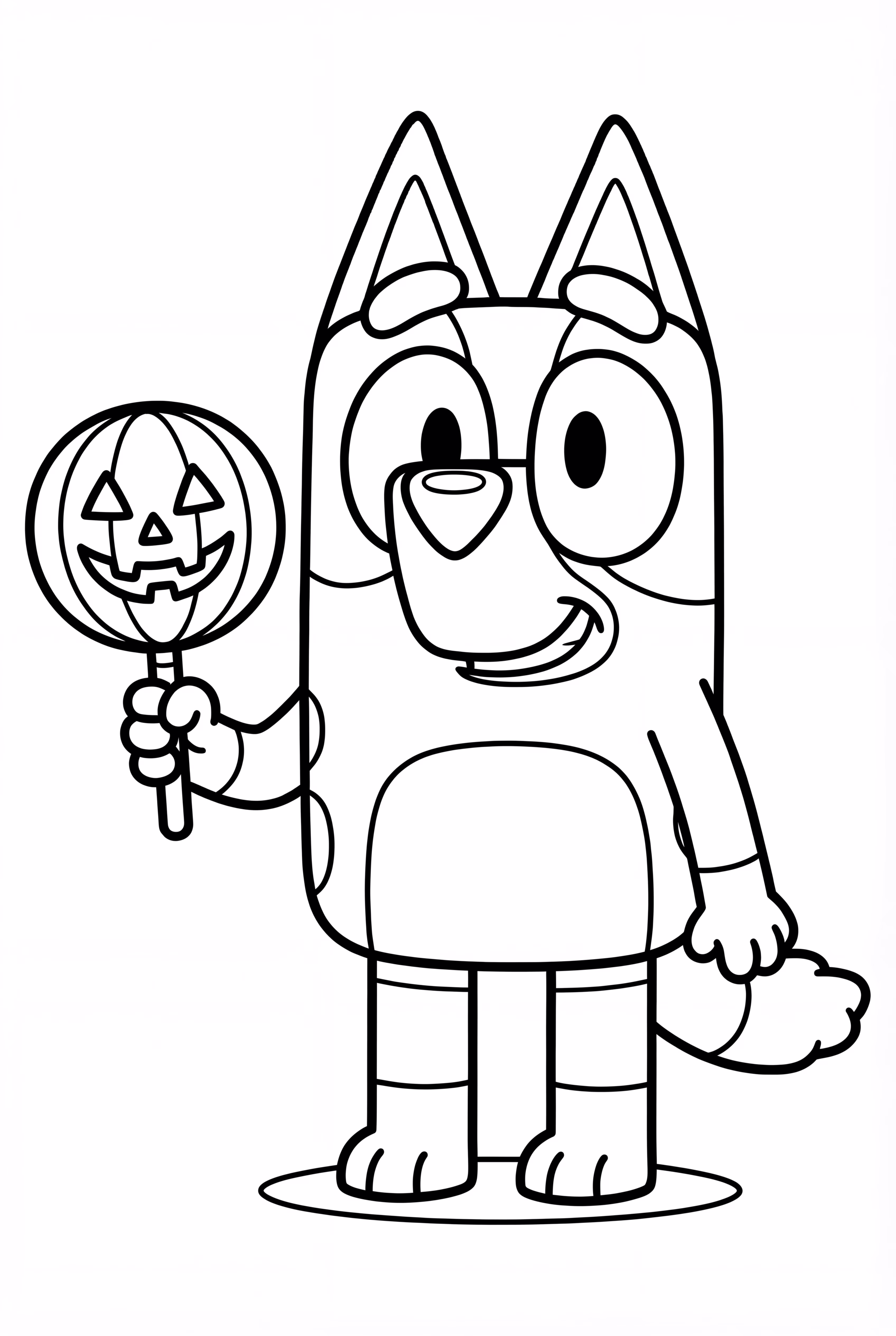 Bluey tenant une sucette d'Halloween Bluey