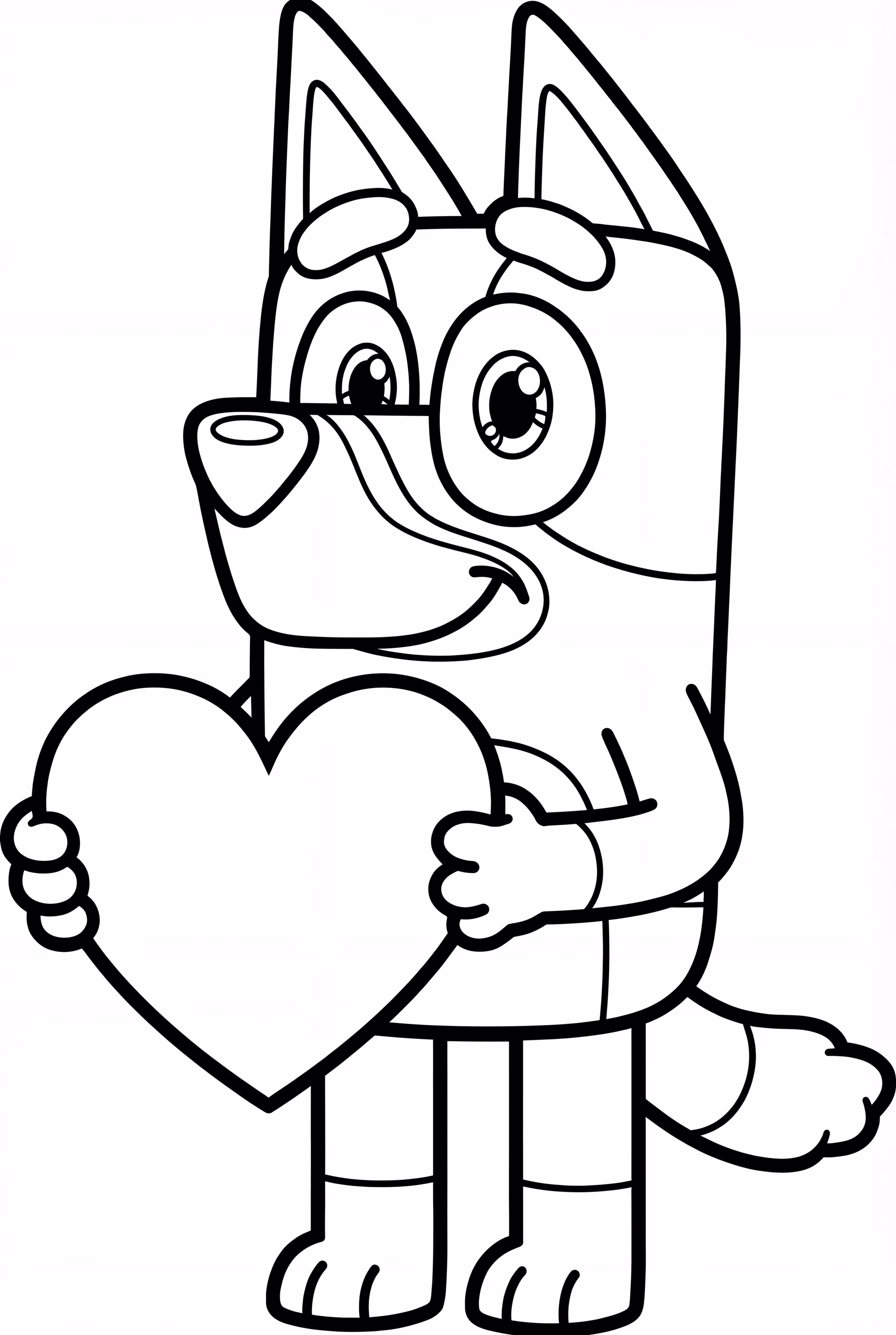 Bluey Holding A Valentine Heart