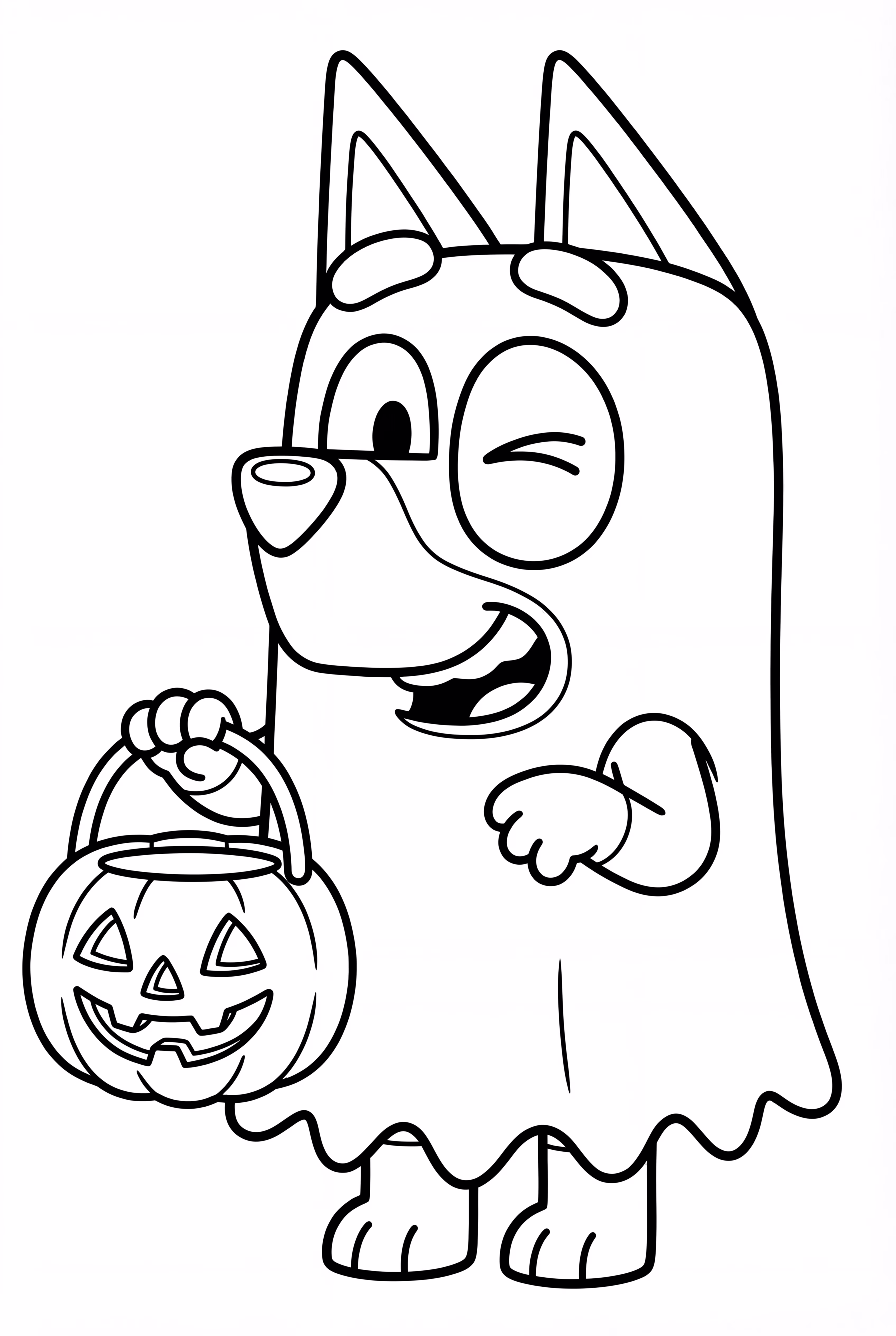 간단한 블루이 할로윈 코스튬을 입은 블루이