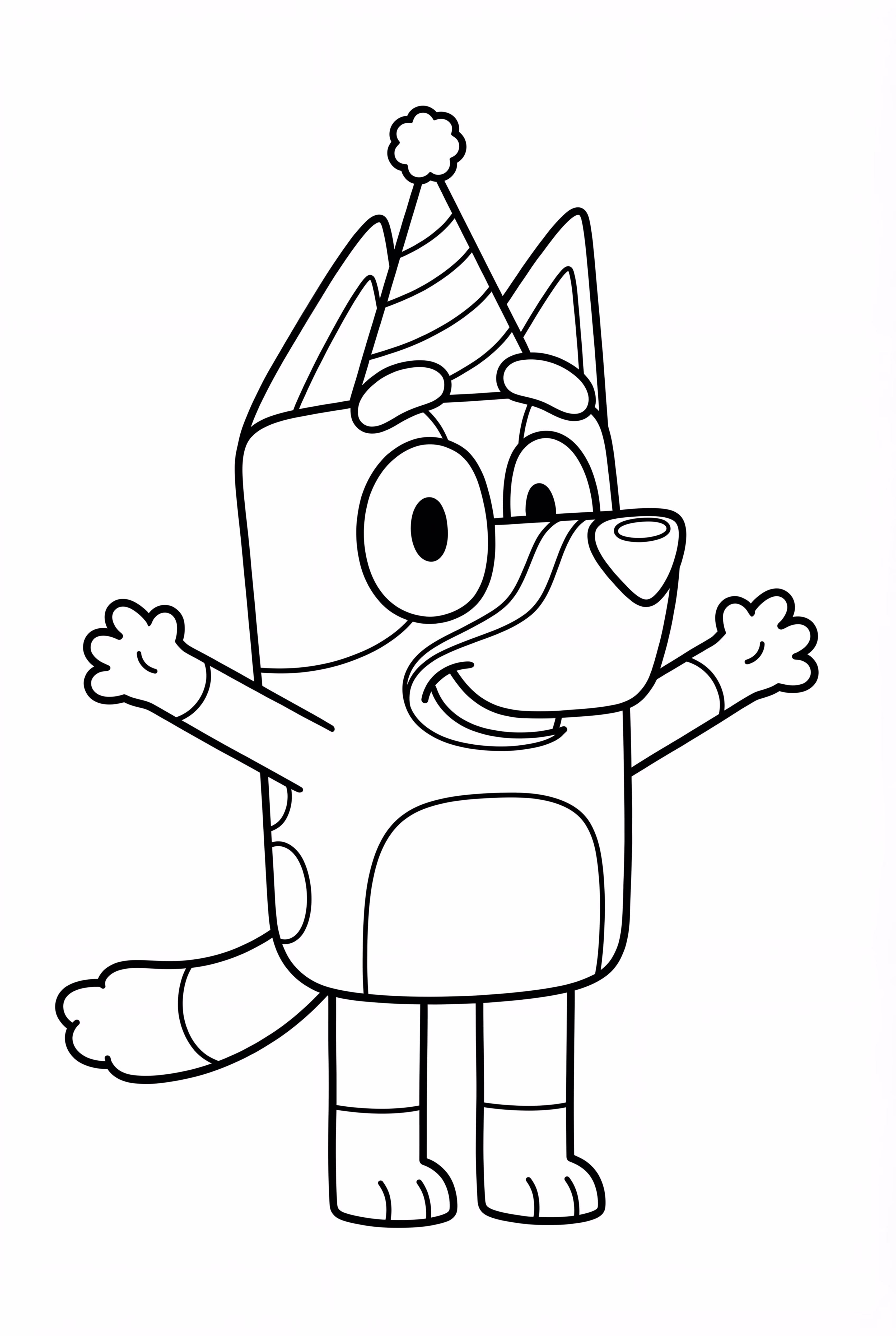 Bluey Wearing A Party Hat