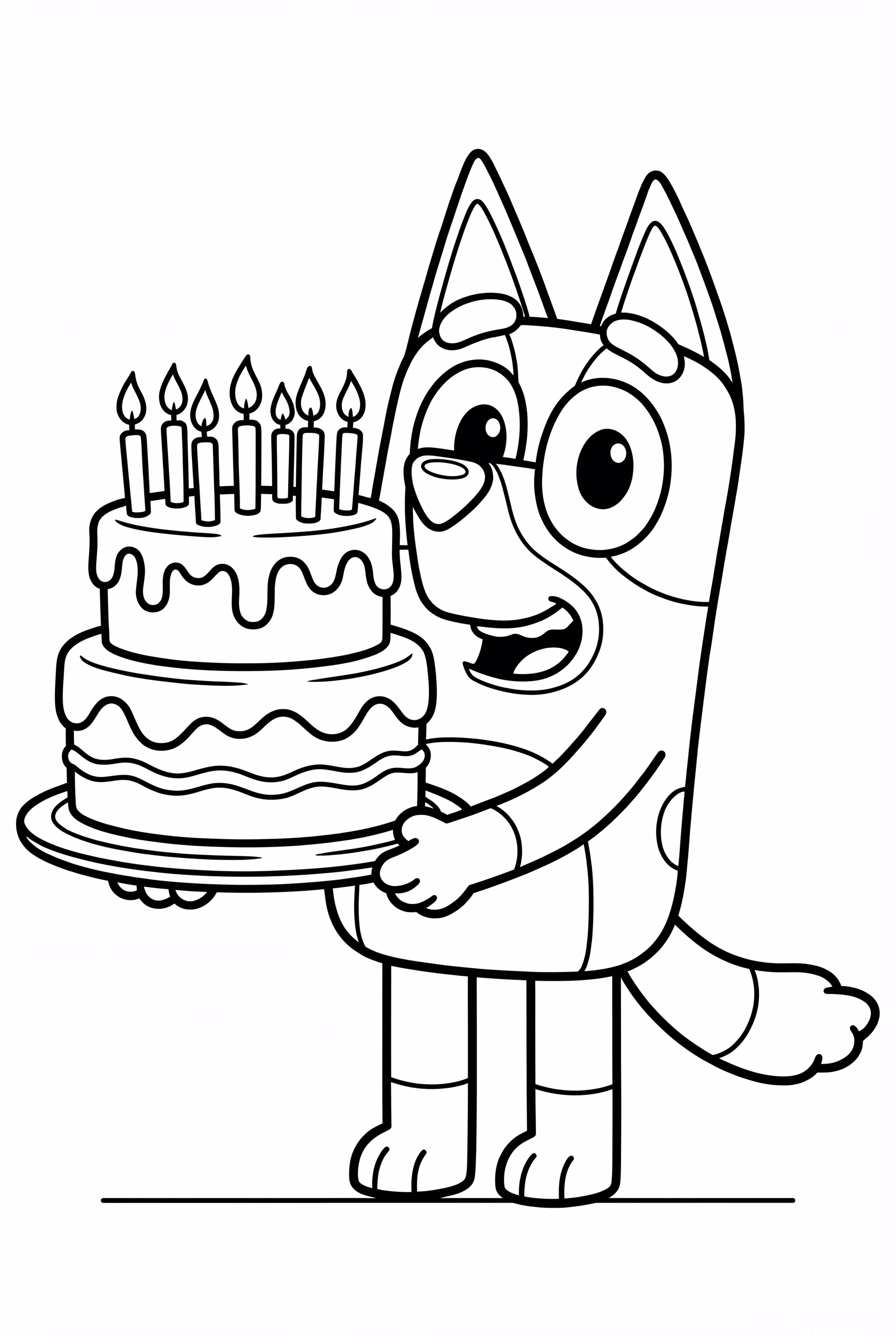 Bluey With A Birthday Cake