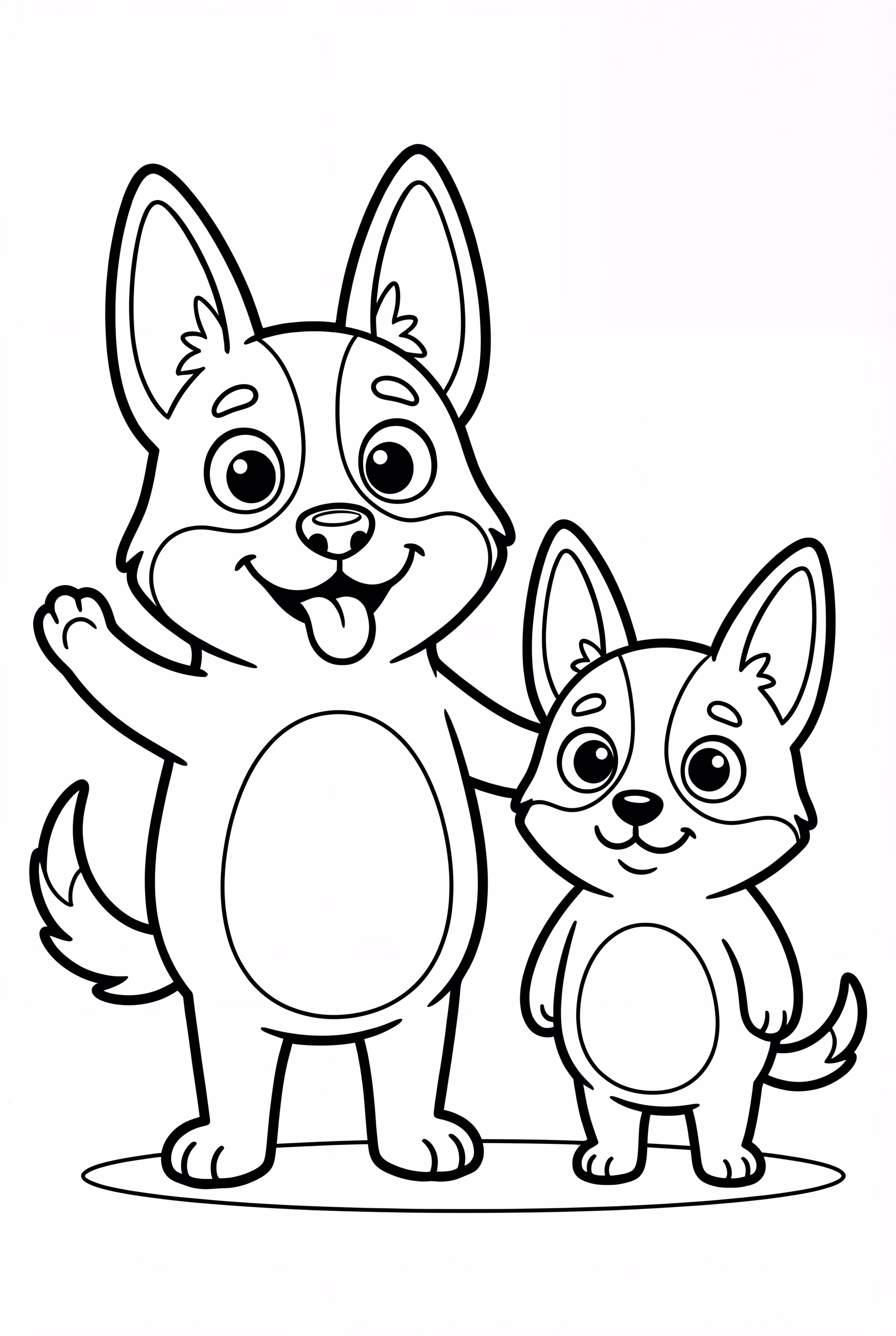 Bluey With Her Cousin Muffin