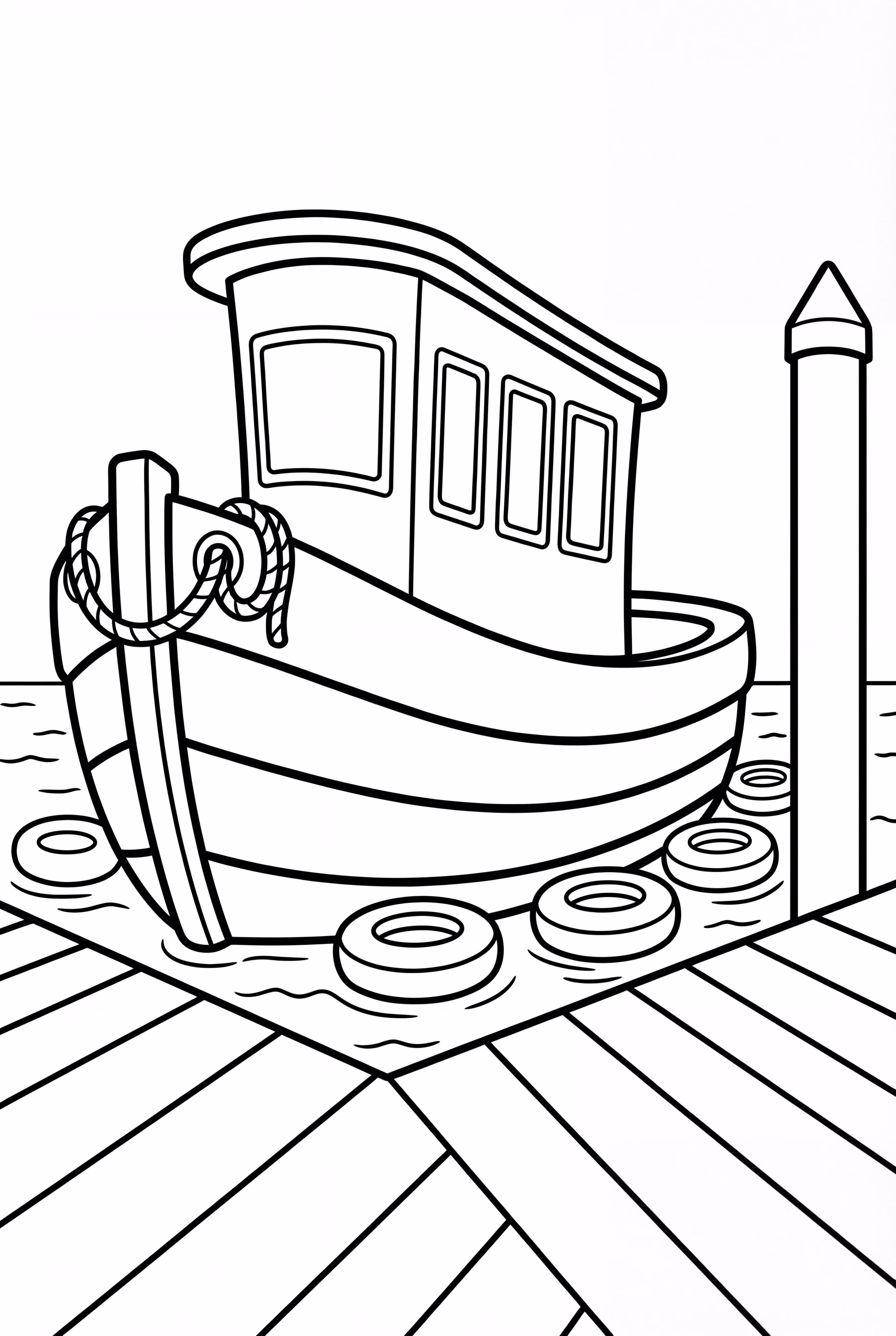 Boat Docked at a Busy Marina