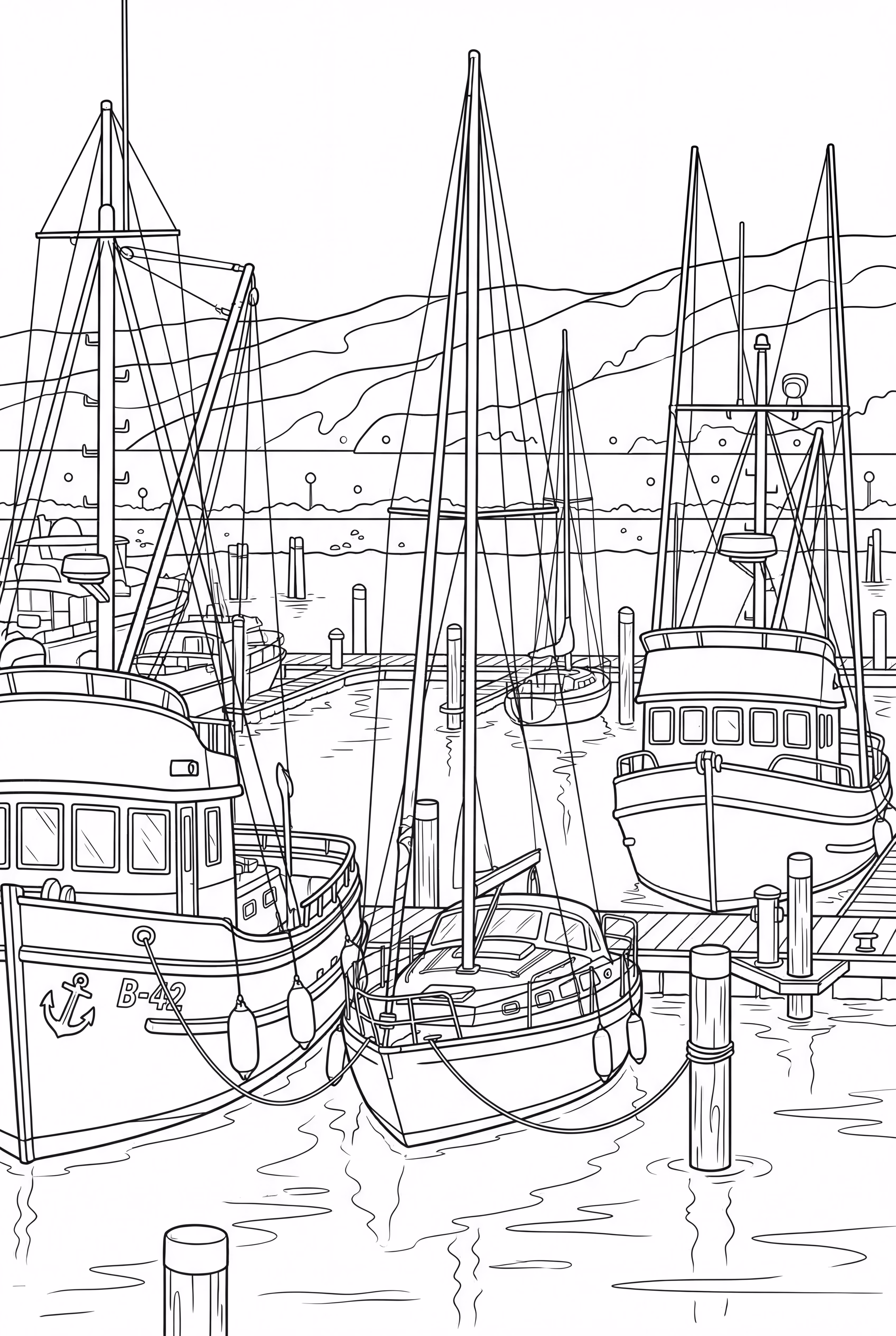 Barco Atracado en una Marina Ocupada