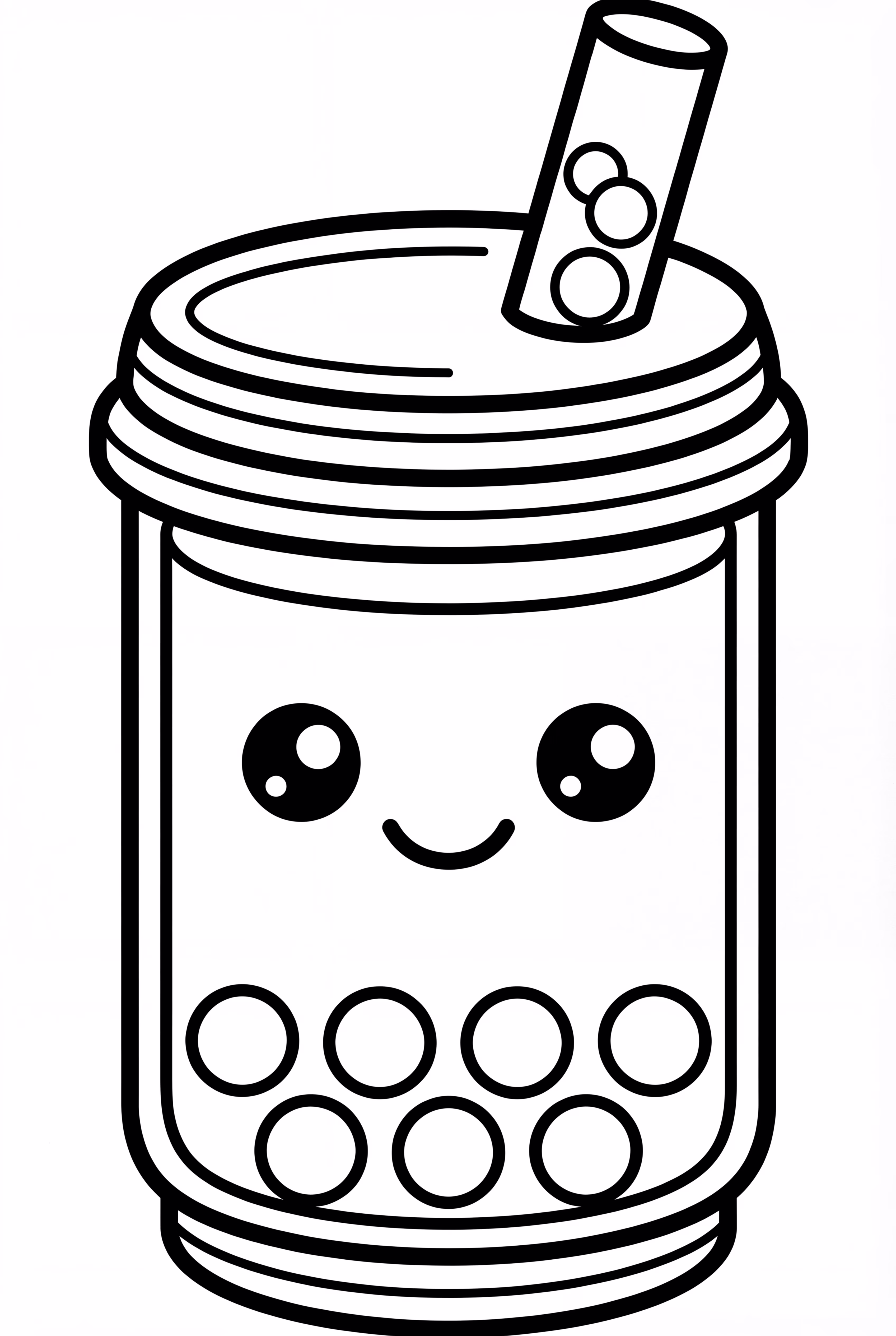 Boba Tea Cup With Smiling Face