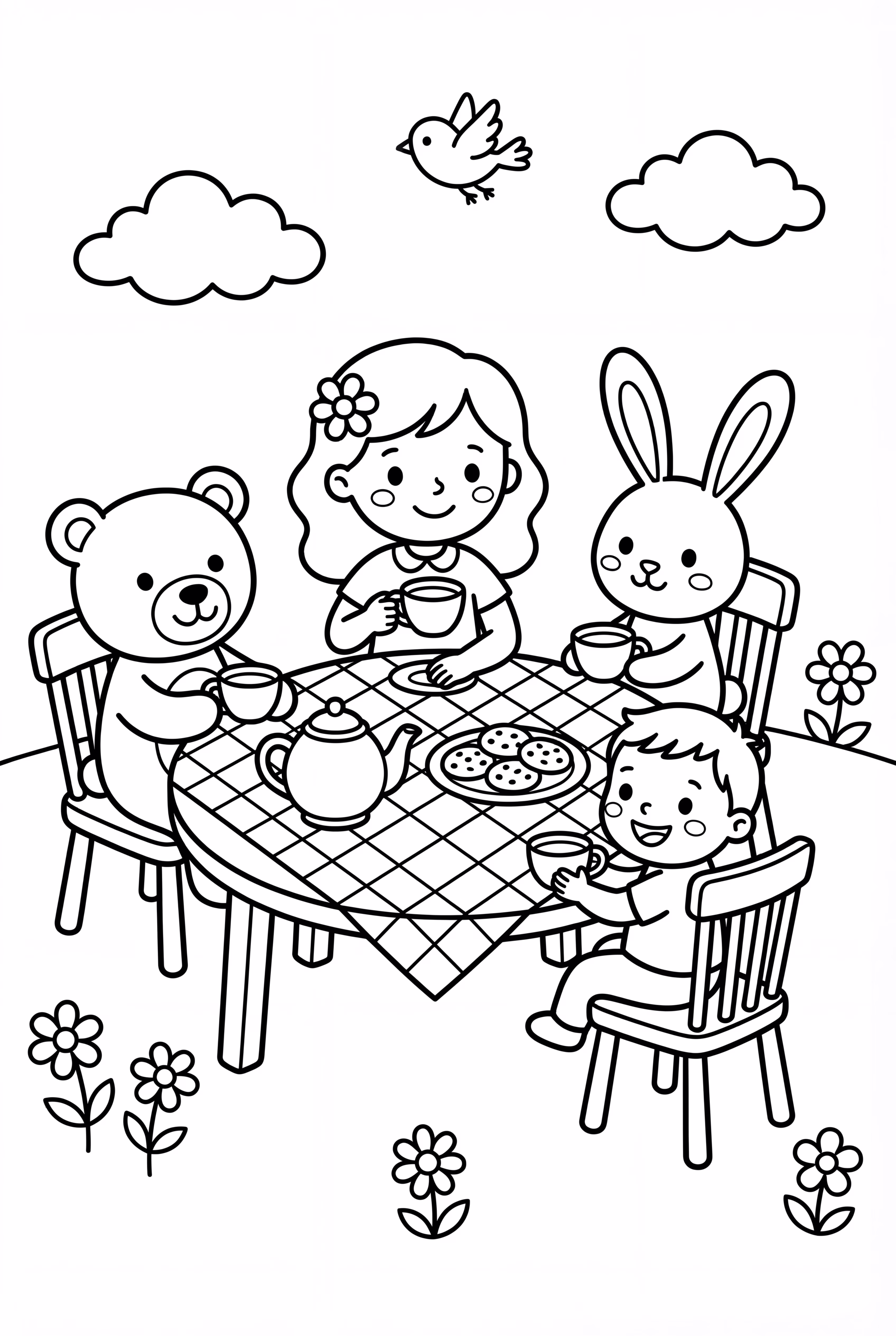 ボビーグッズの友達がお茶会を開いている