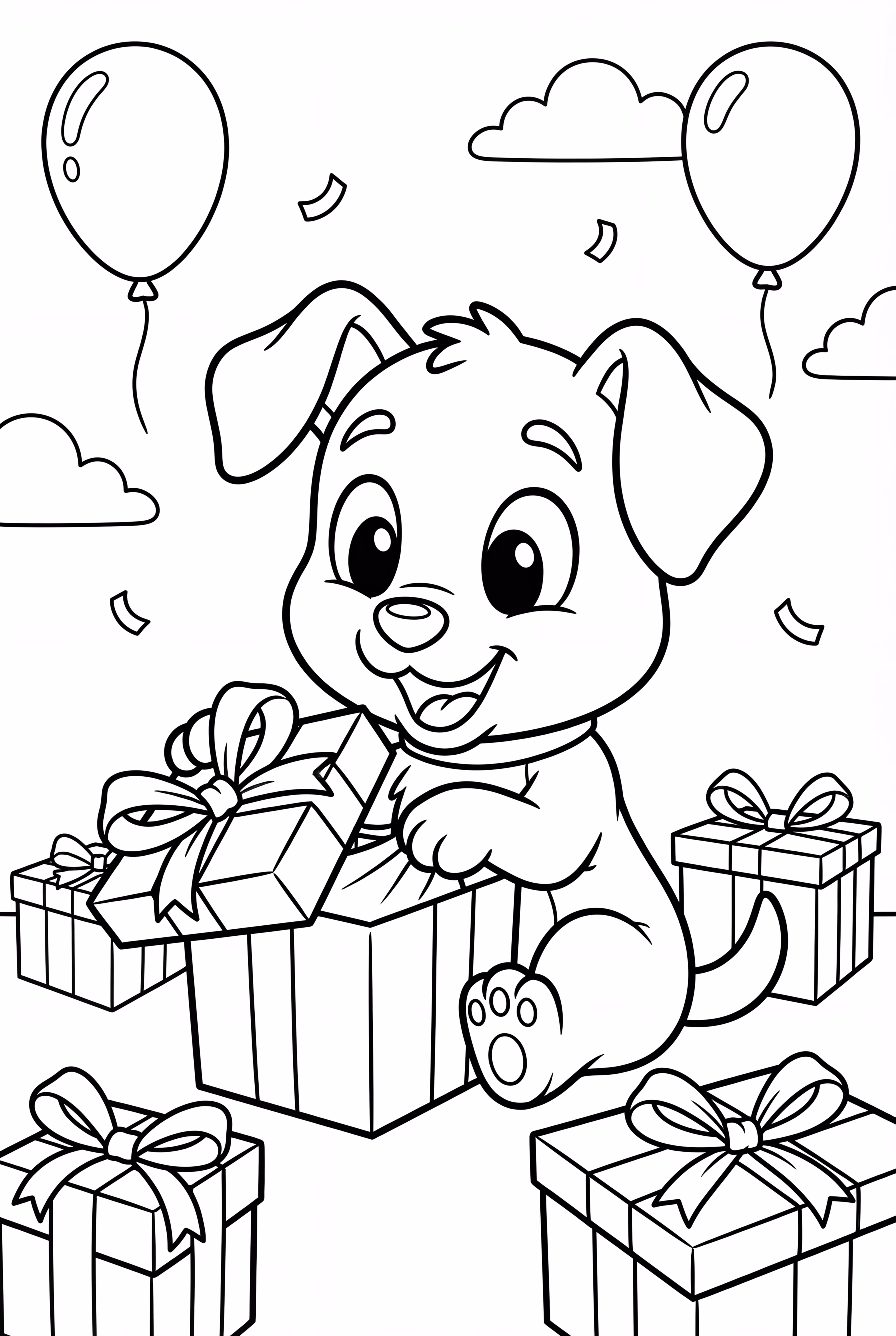 Bobbie Goods Puppy Opening A Birthday Present