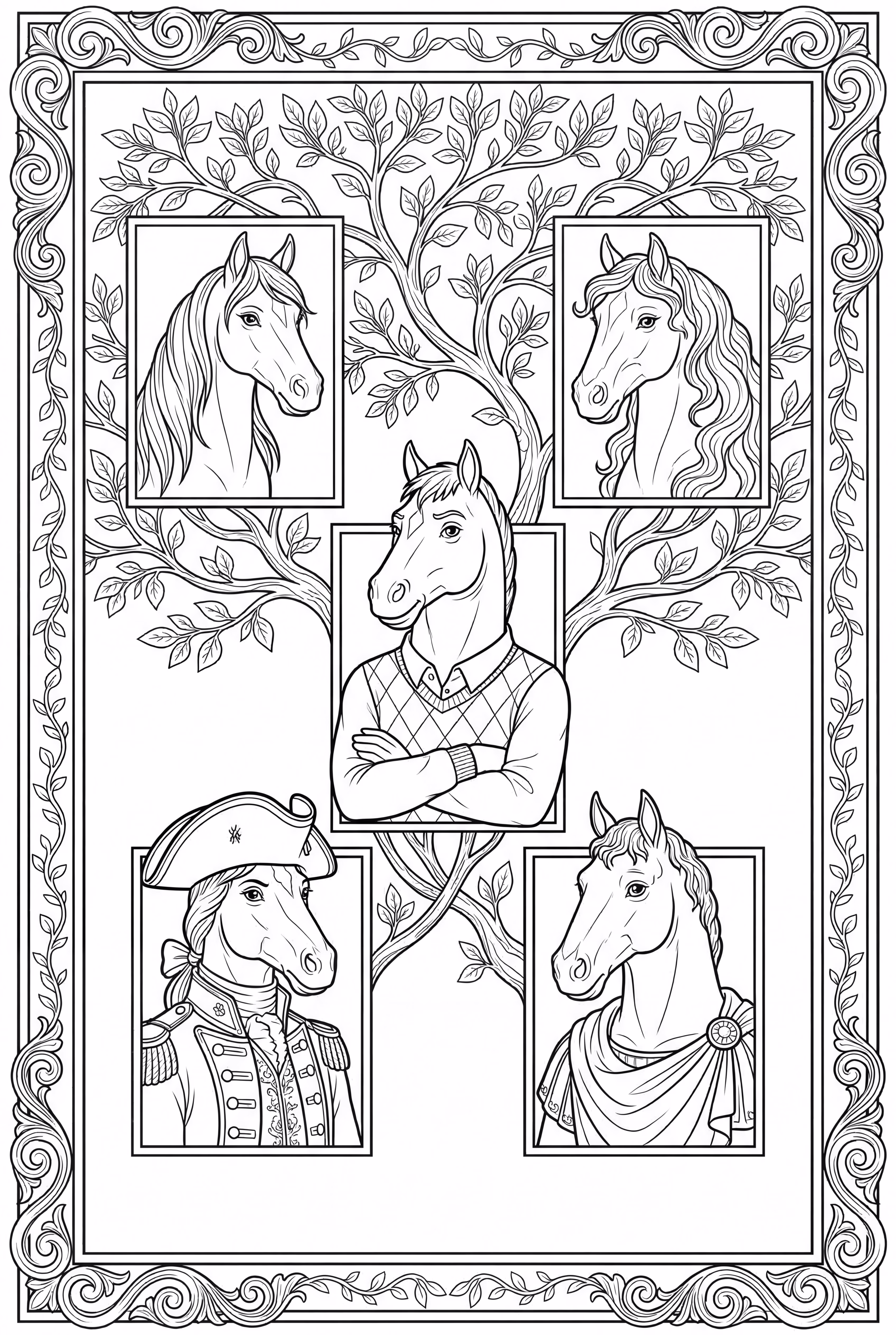 Bojack Horseman And His Ancestors In A Lineage