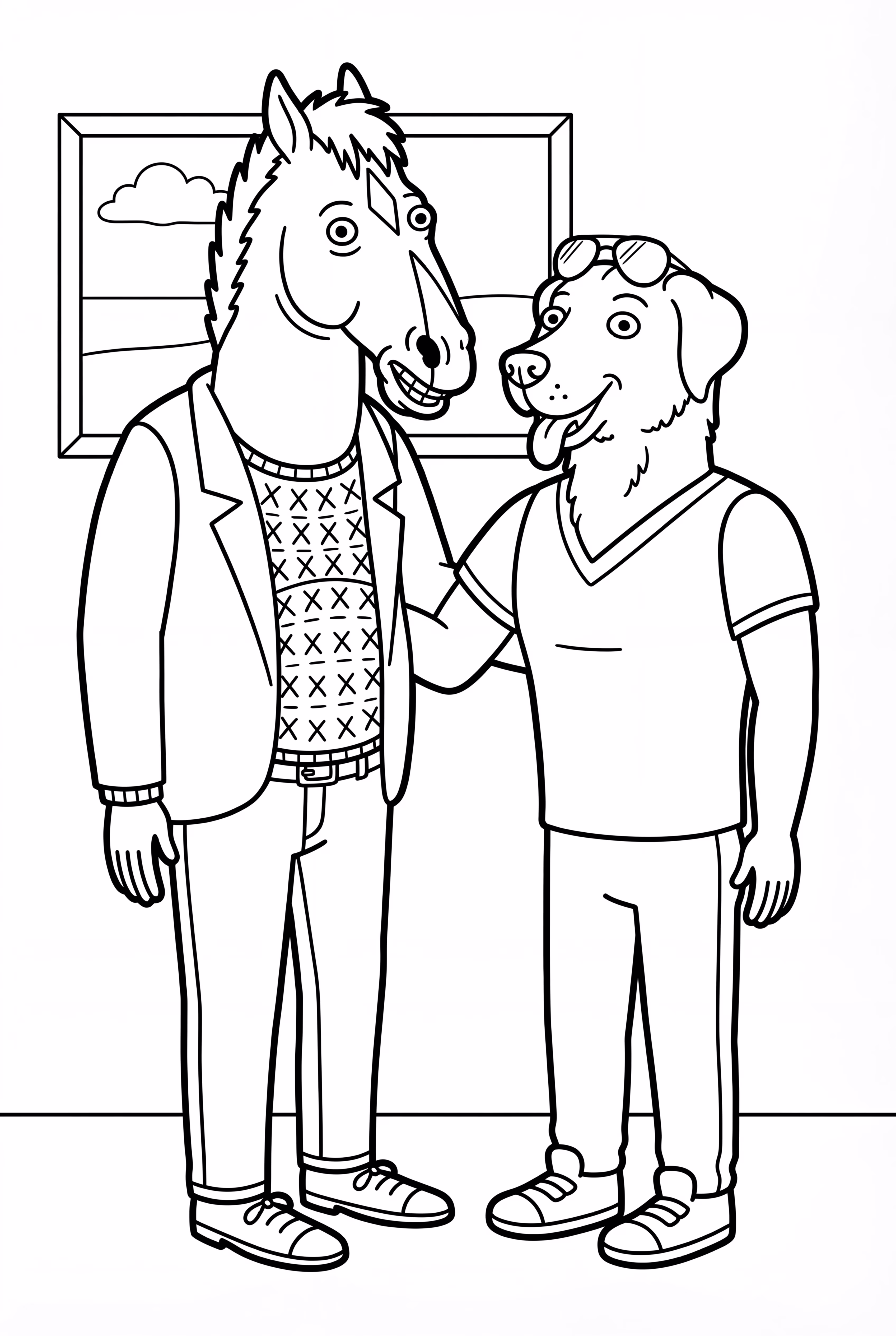 Bojack Horseman und Mr. Peanutbutter zusammen