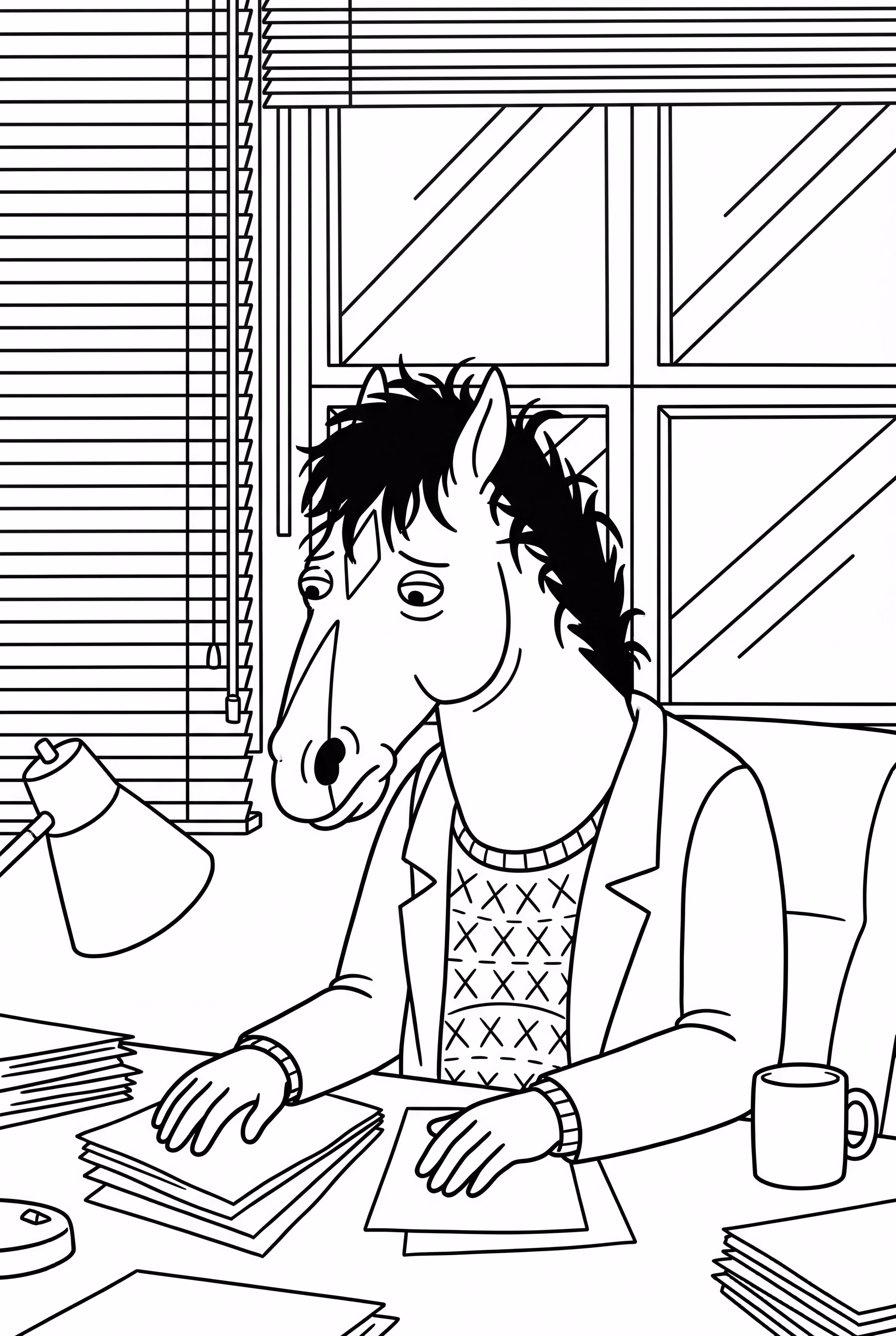 Bojack Horseman At His Desk