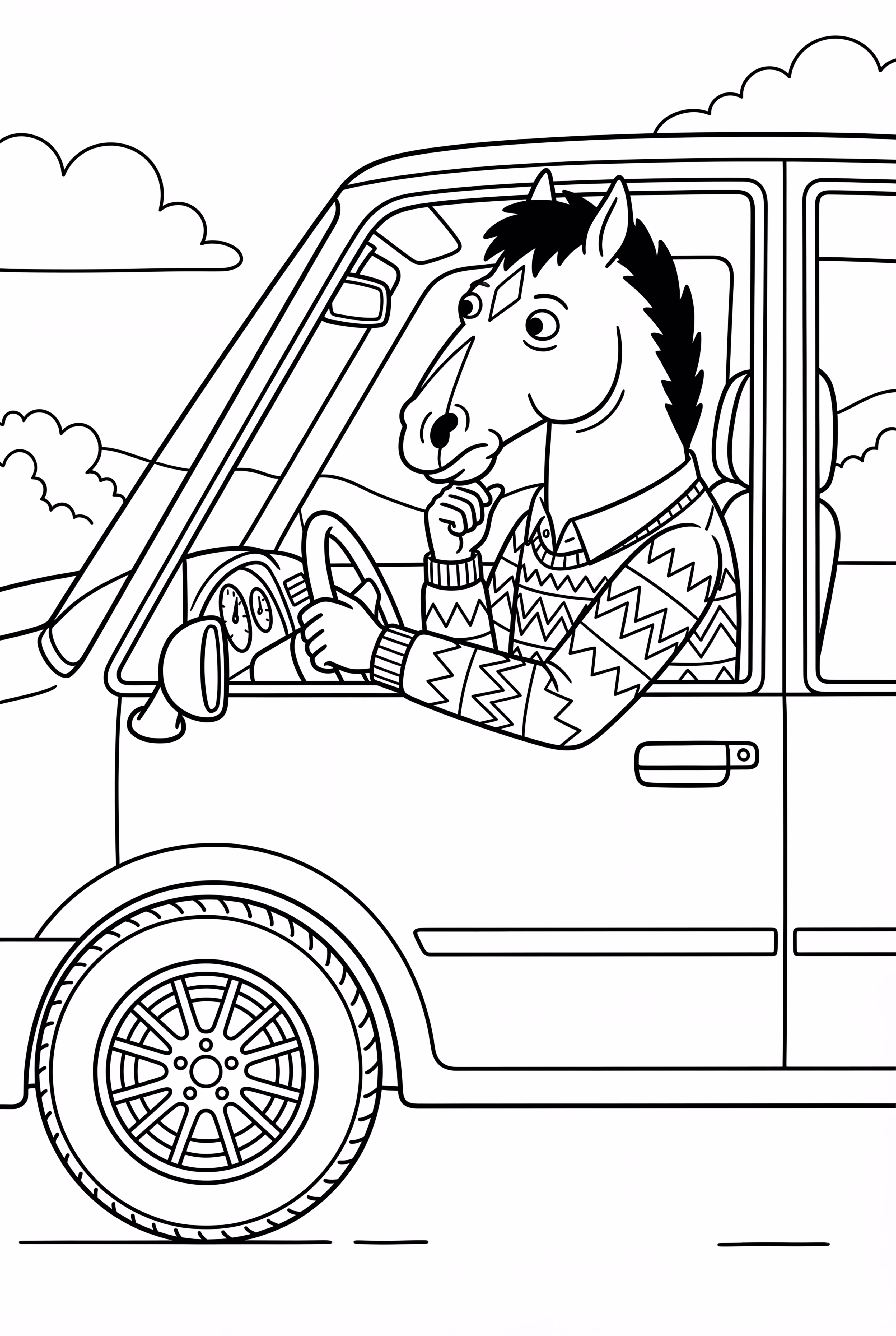 Bojack Horseman fährt sein Auto