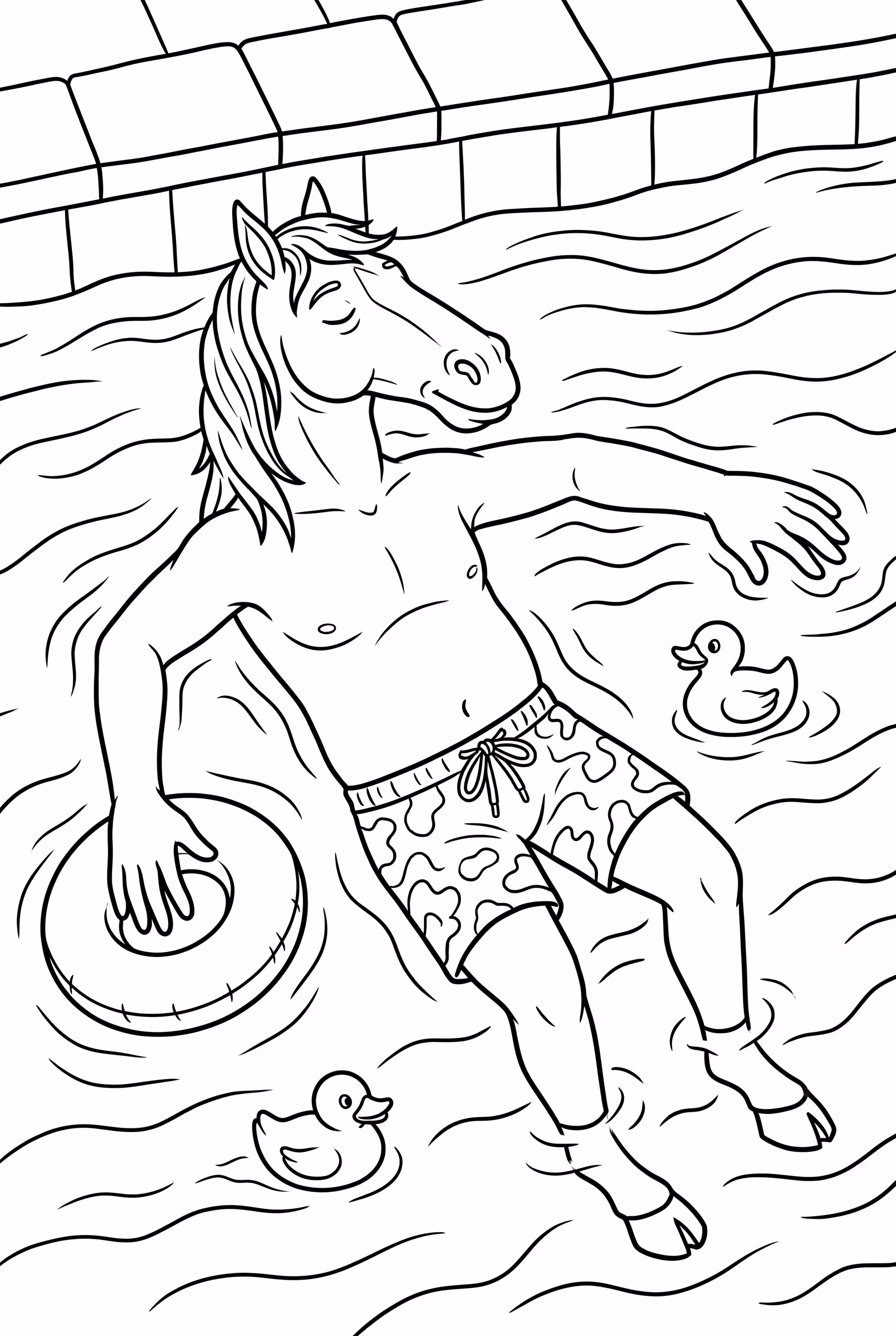 Bojack Horseman, der im Pool treibt
