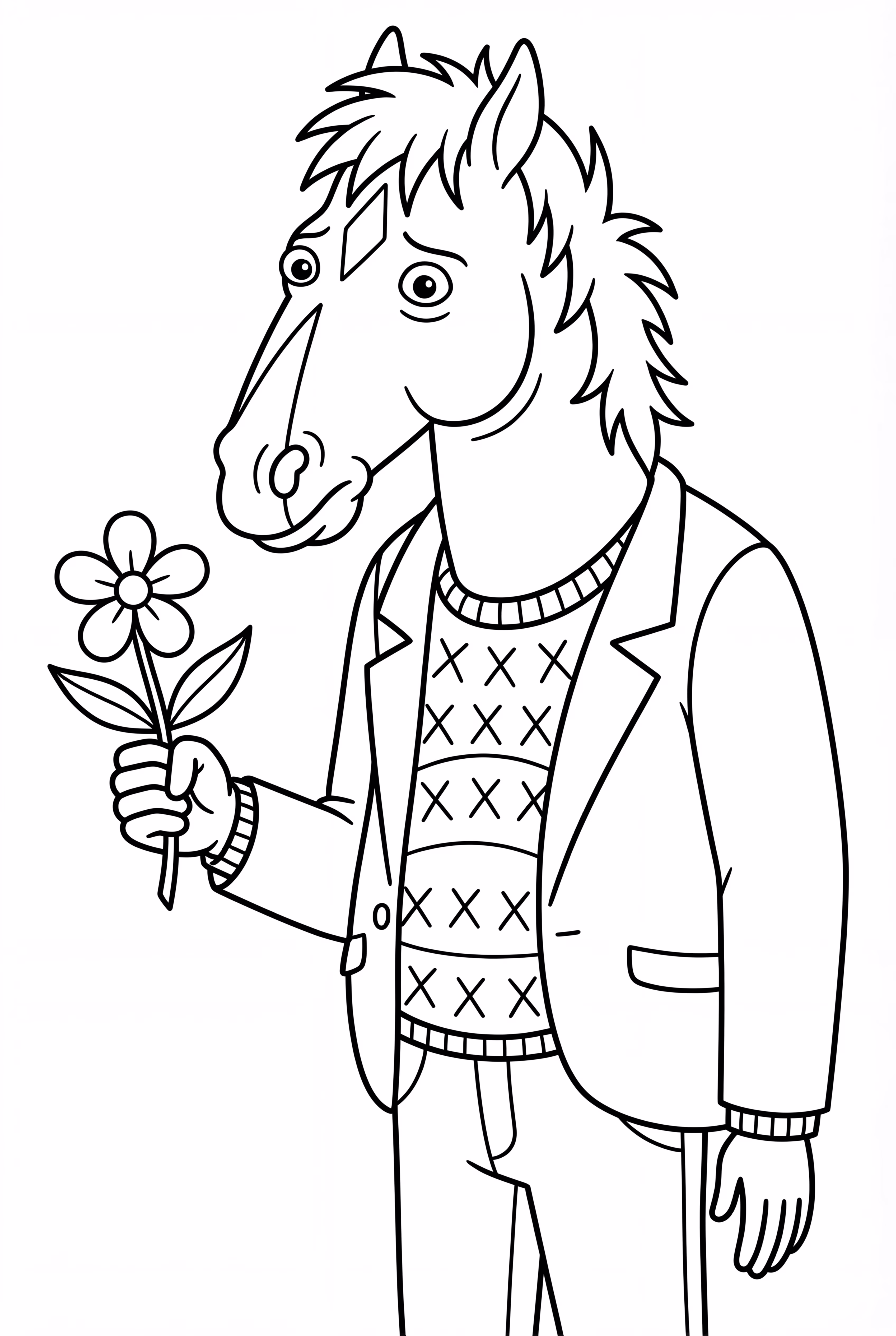 Bojack Horseman Holding A Single Flower