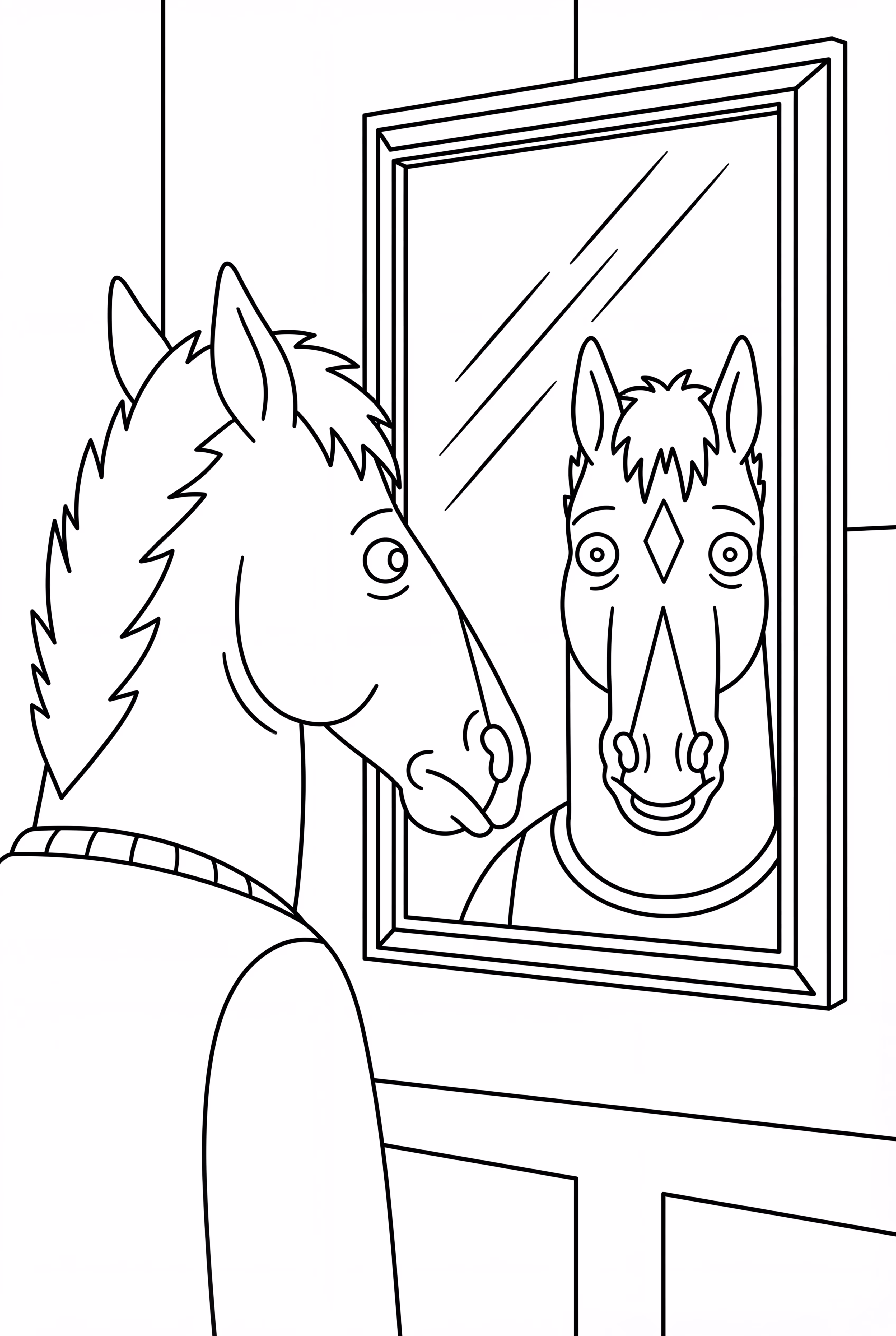 Bojack Horseman regardant dans un miroir