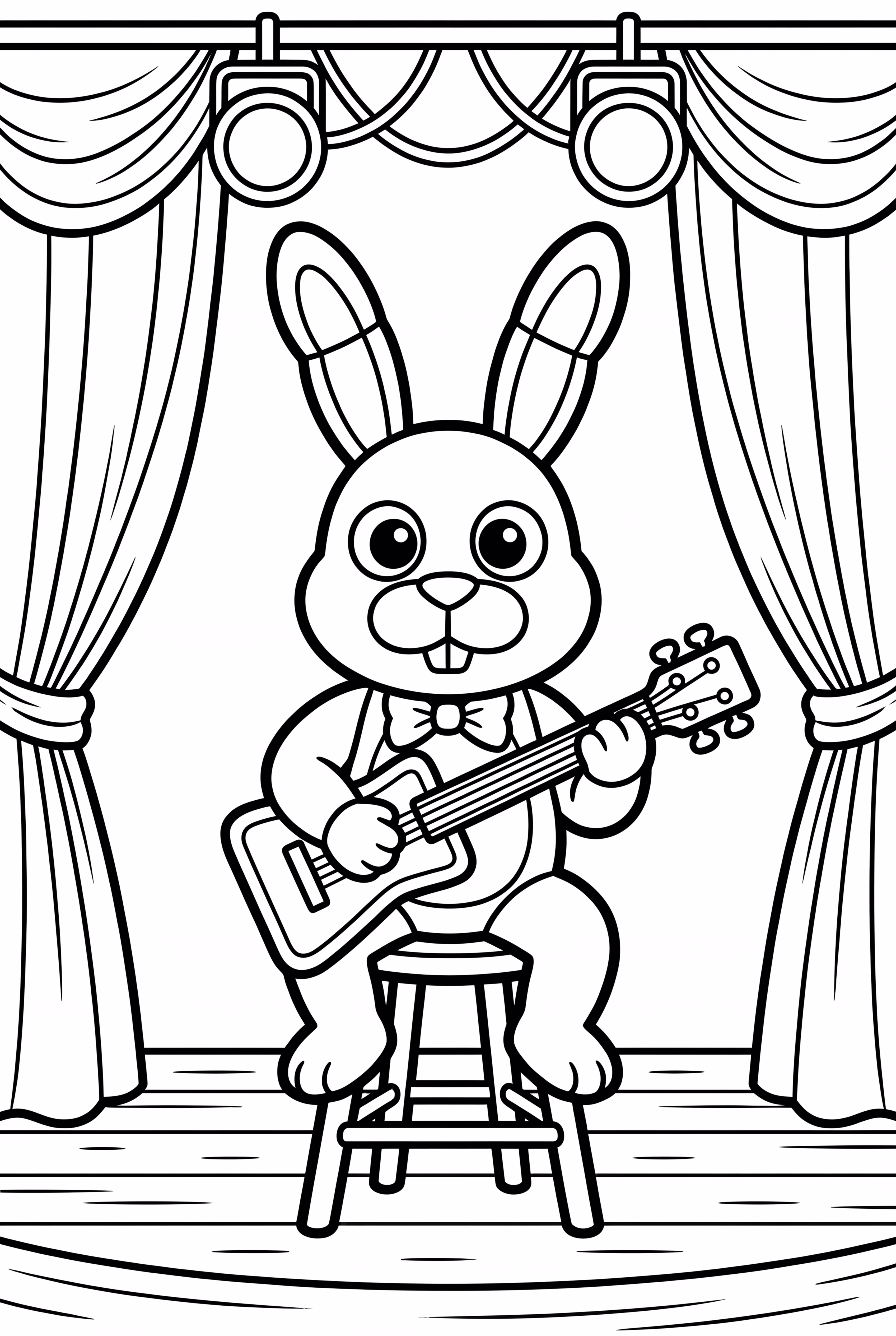 邦尼在舞台上弹吉他