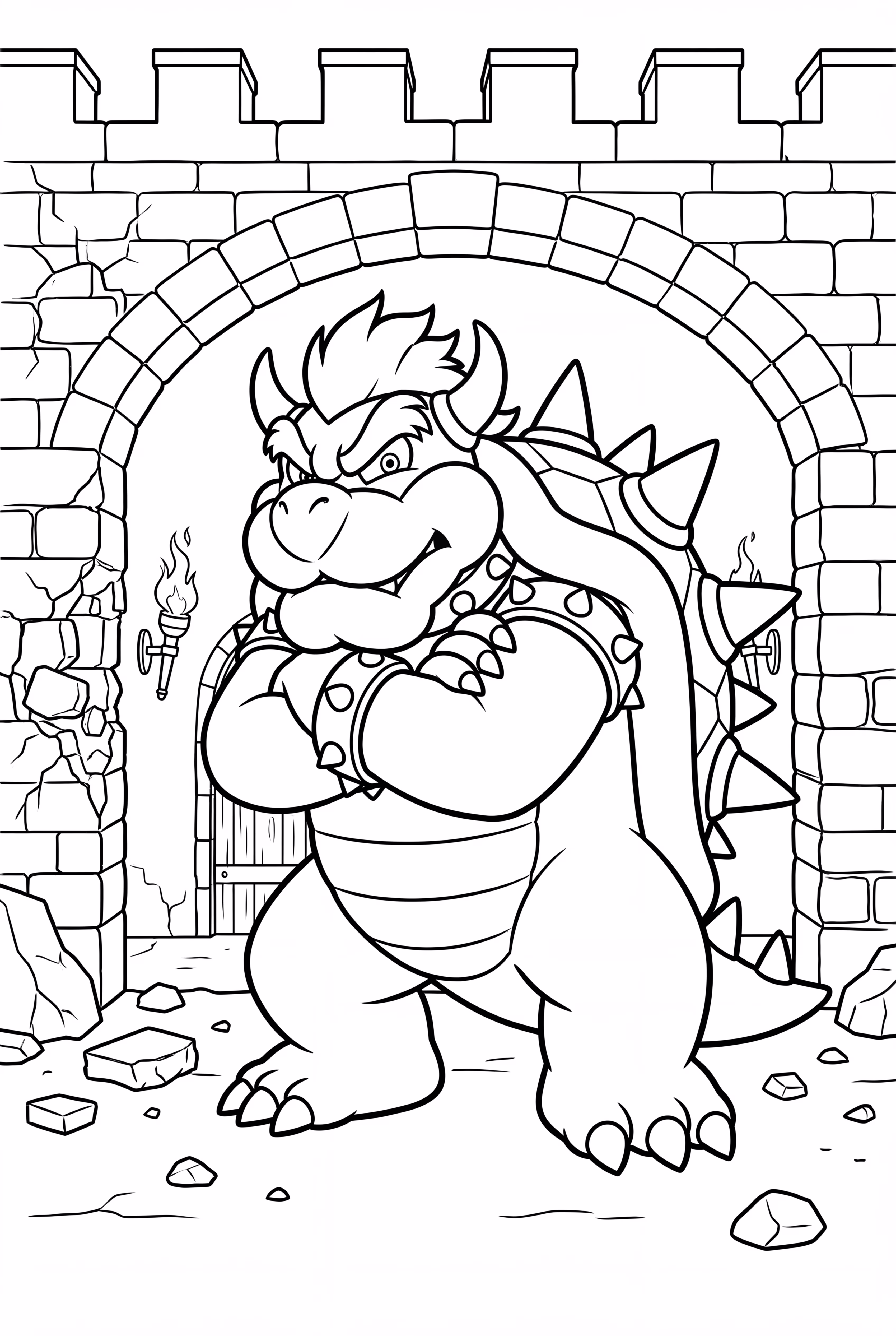 Bowser Defending His Castle