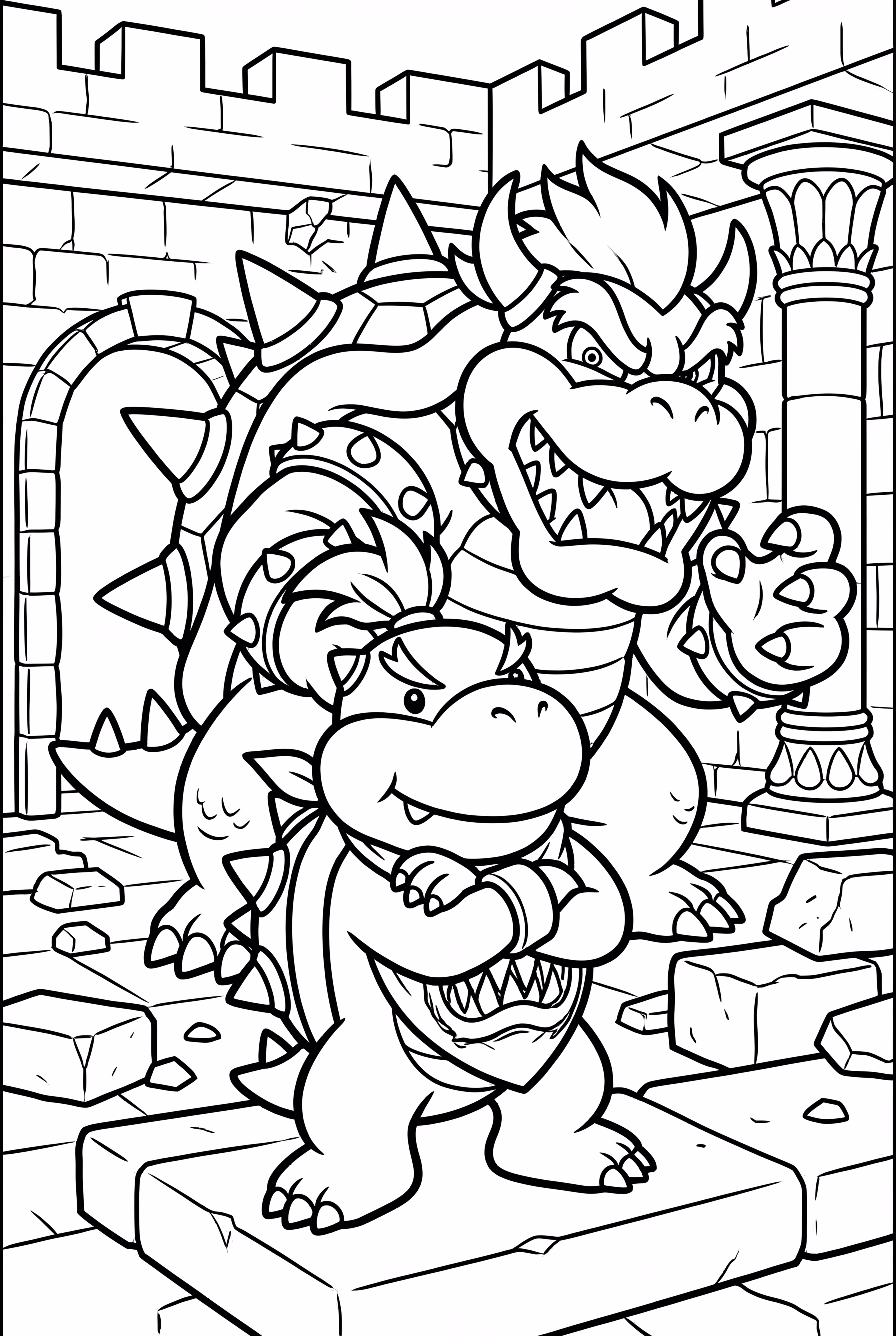 Bowser Jr. Standing Proud with Bowser