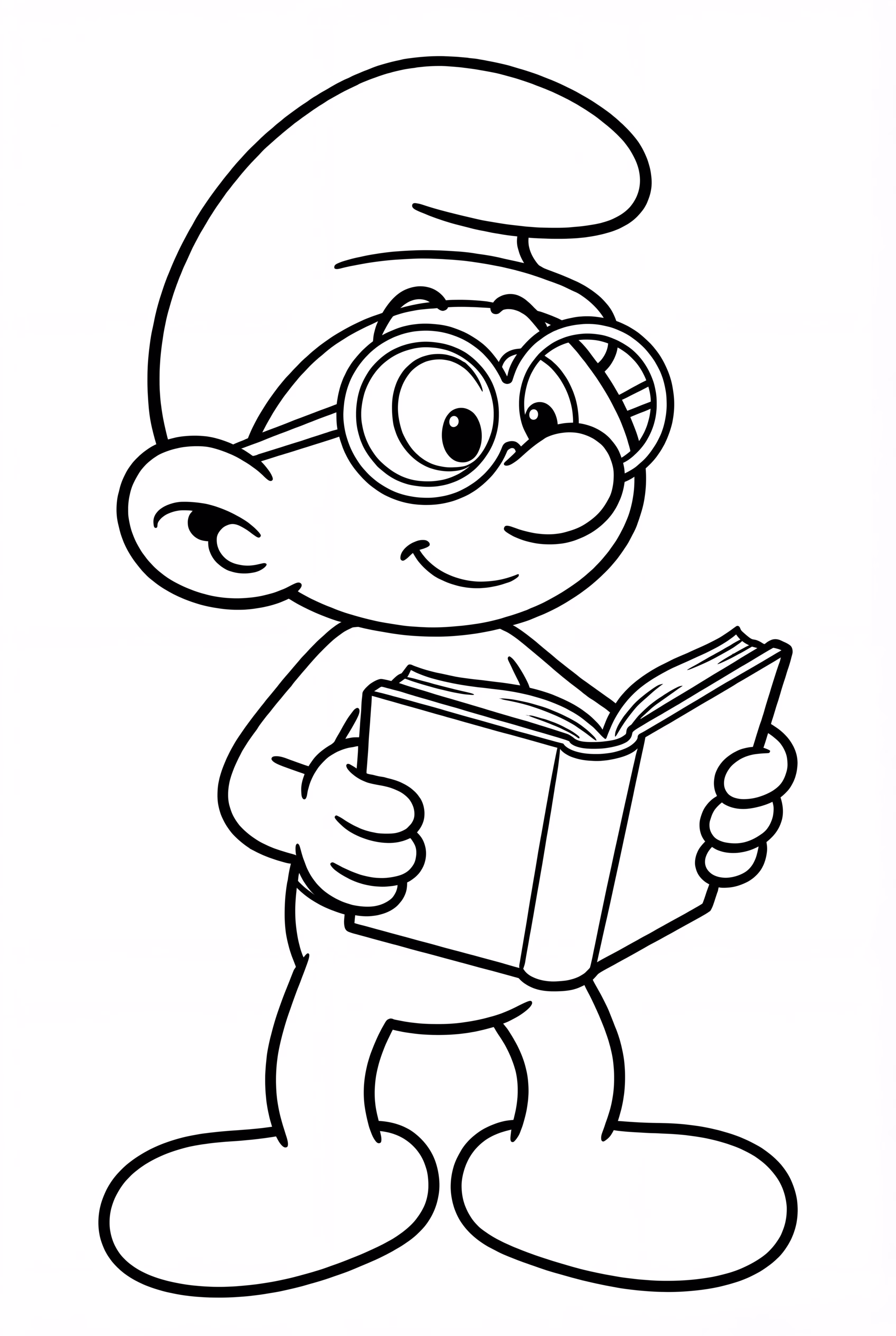 Brainy Smurf Holding A Book