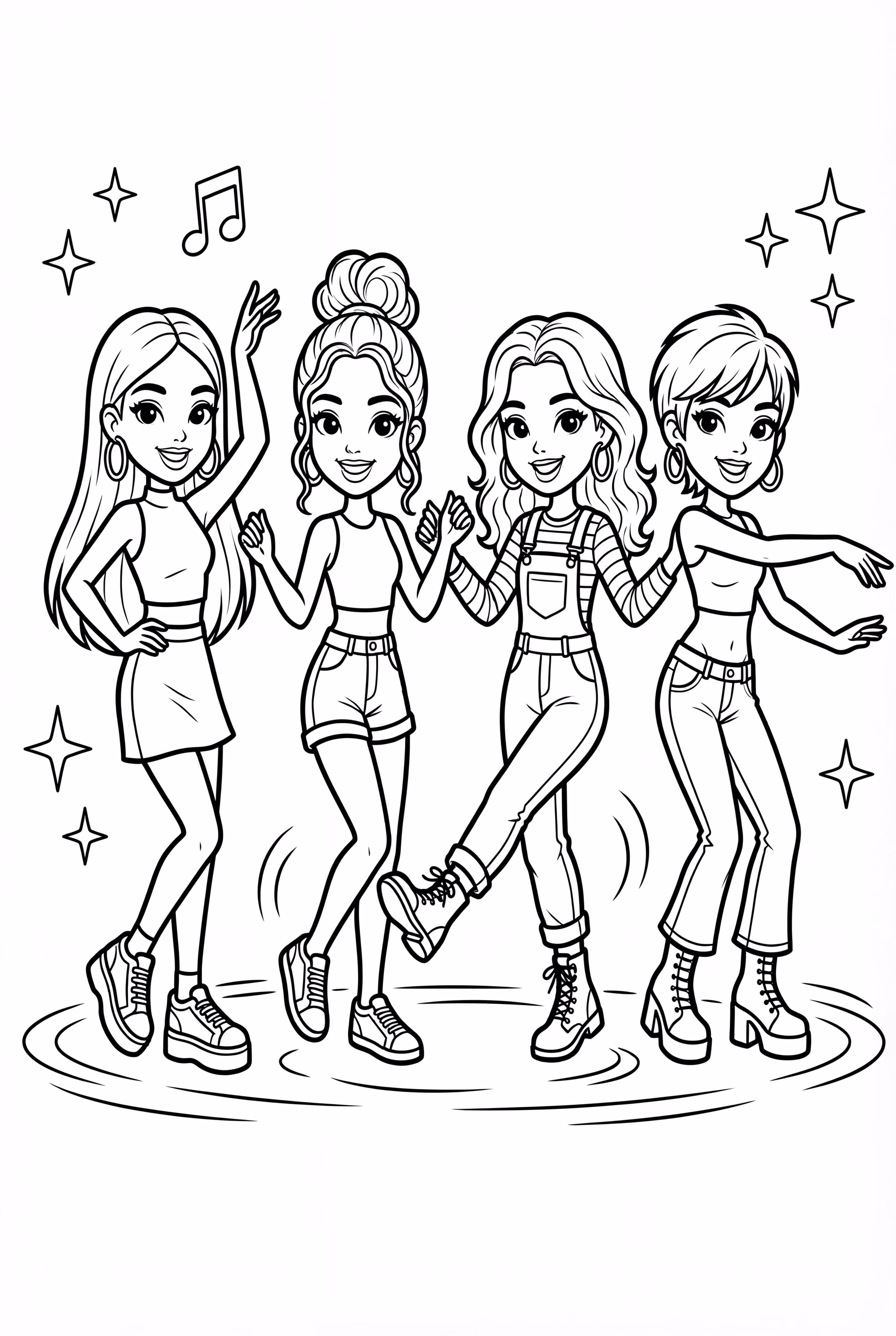 Bratz Gruppe Tanzt Zusammen