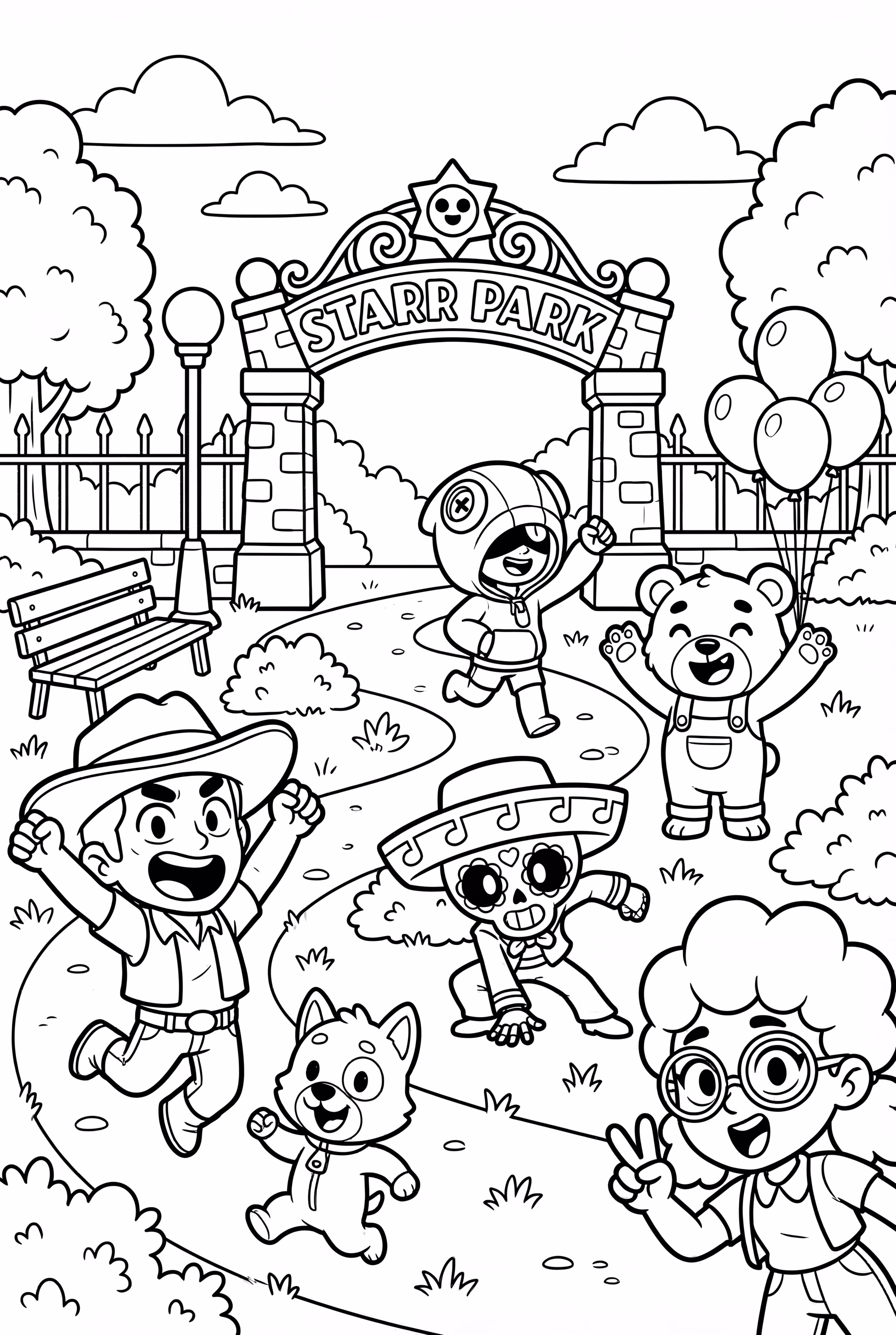 Brawl Stars Une Scène Animée au Parc Starr