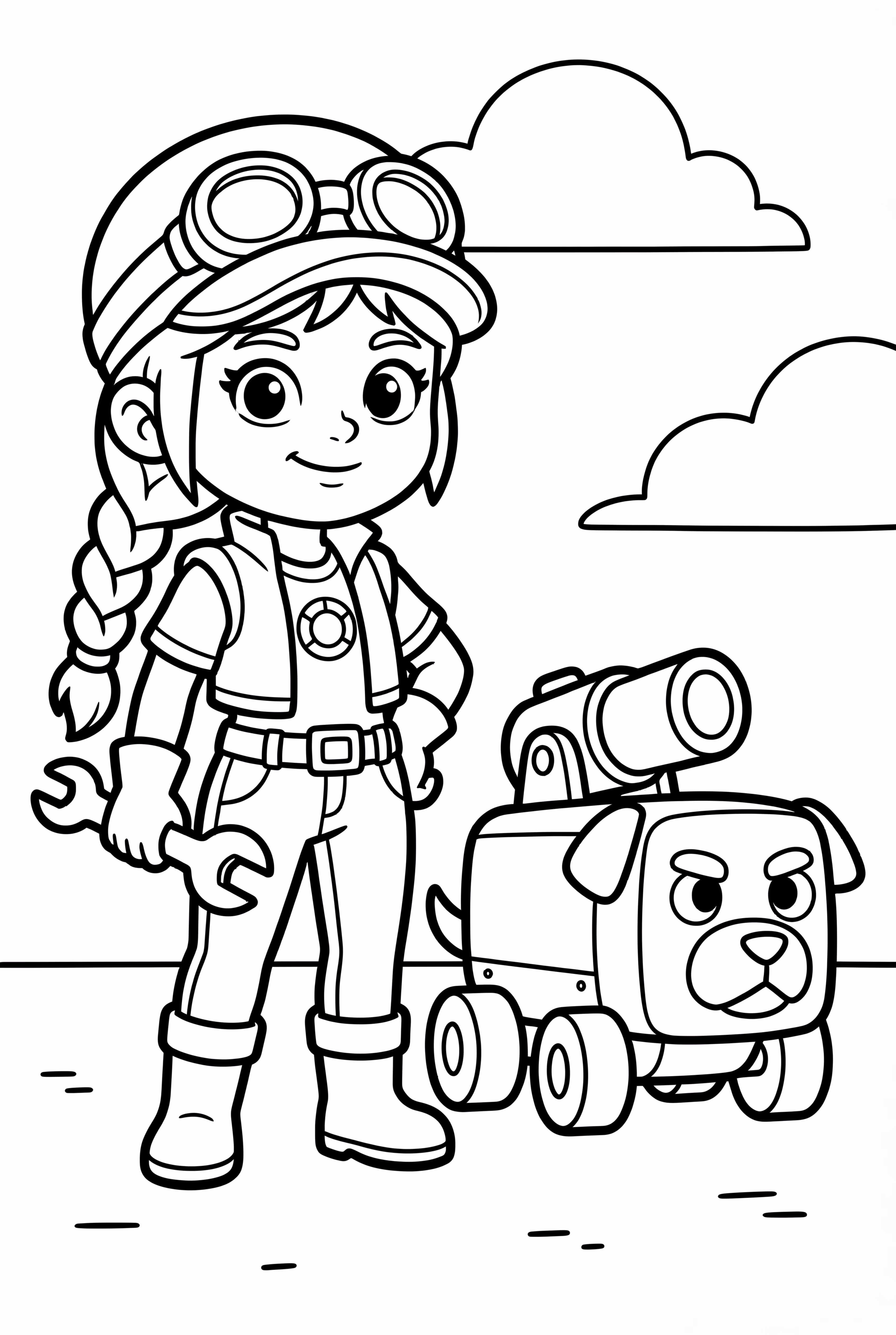 Brawl Stars Jessie With Her Turret Scrappy