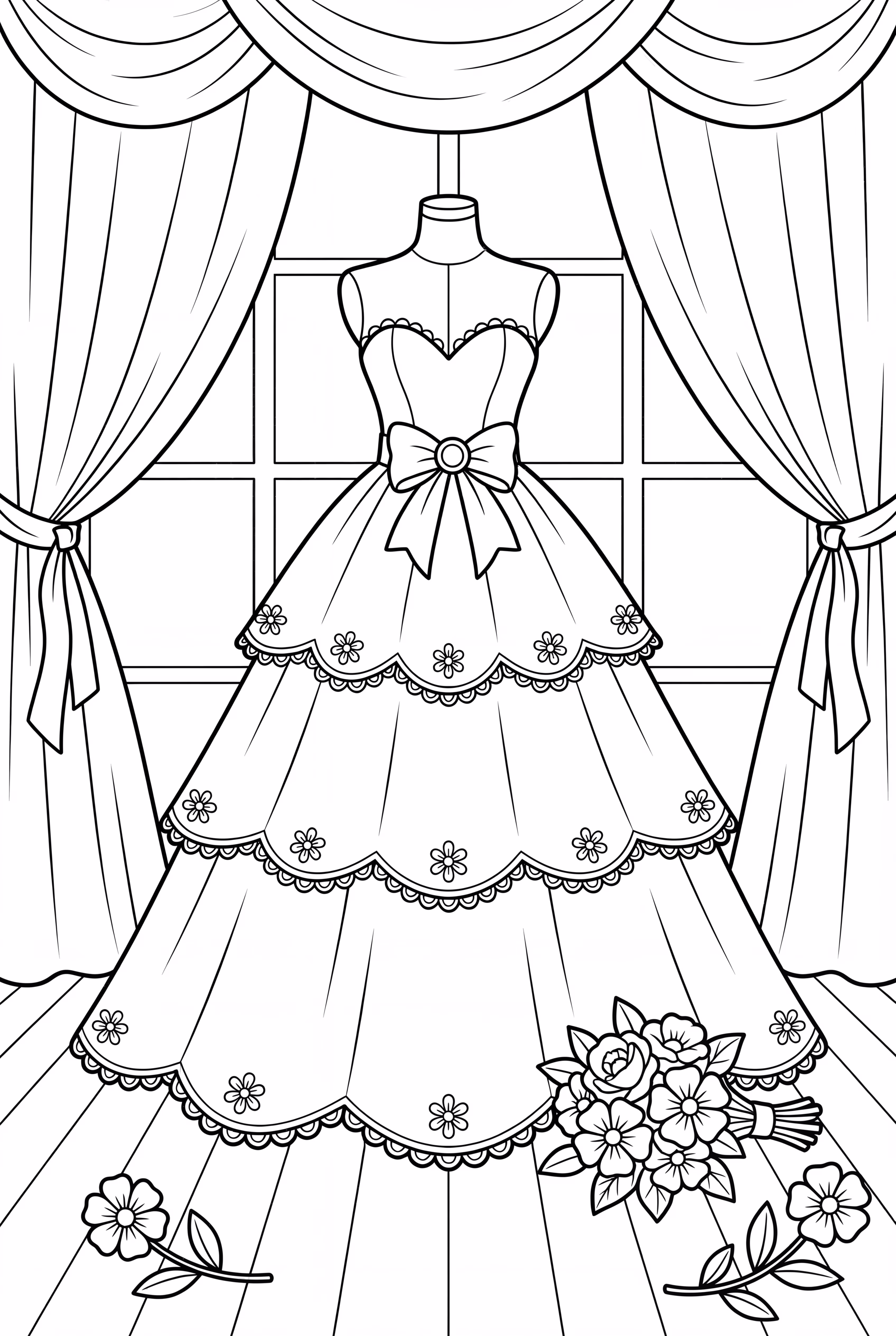 Vestido de Noiva Exibido na Vitrine da Boutique