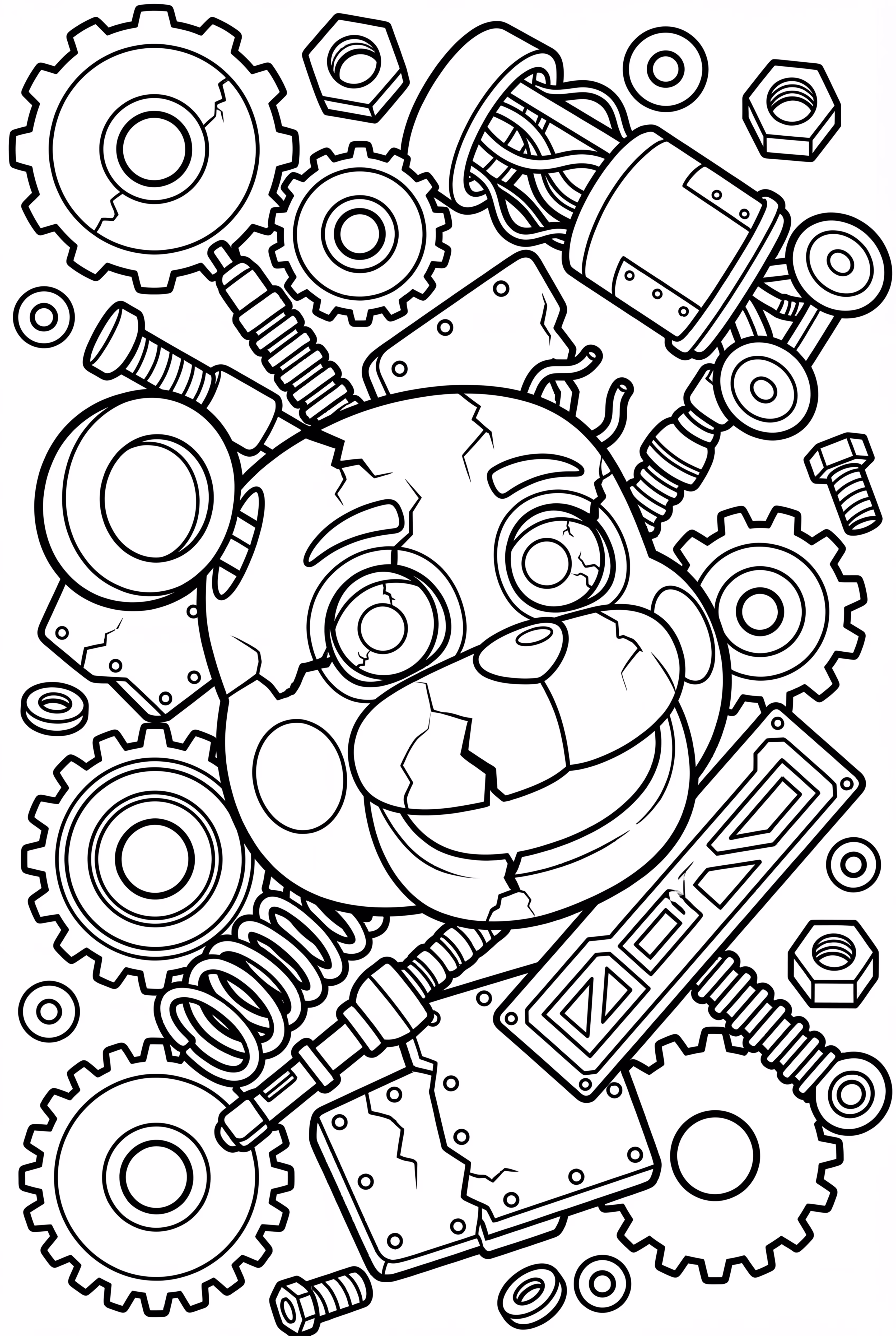 破损的动画玩偶零件堆