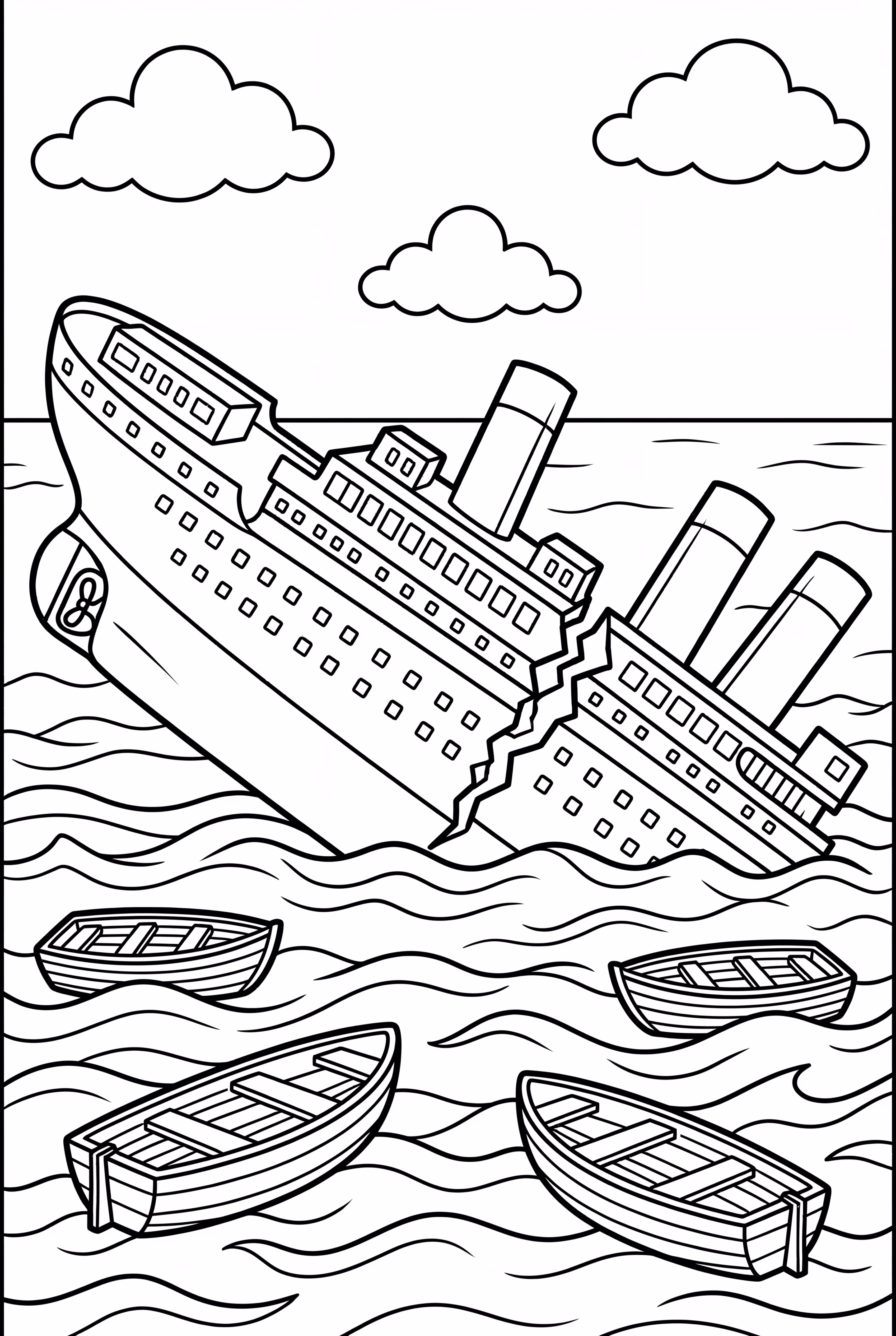 Zerbrochenes Titanic Schiff Halb Eingetaucht