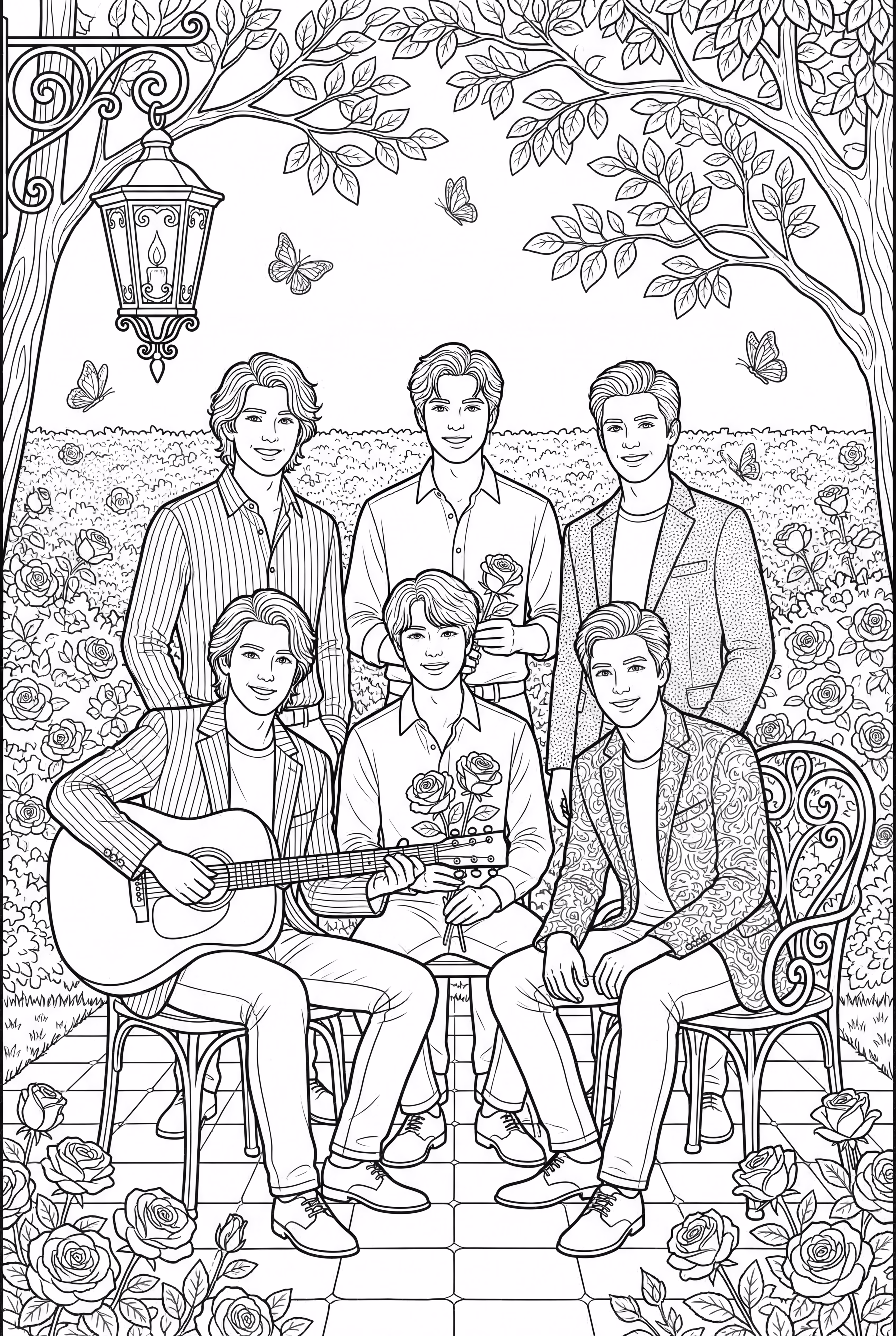 BTS In A Beautiful Garden Scene