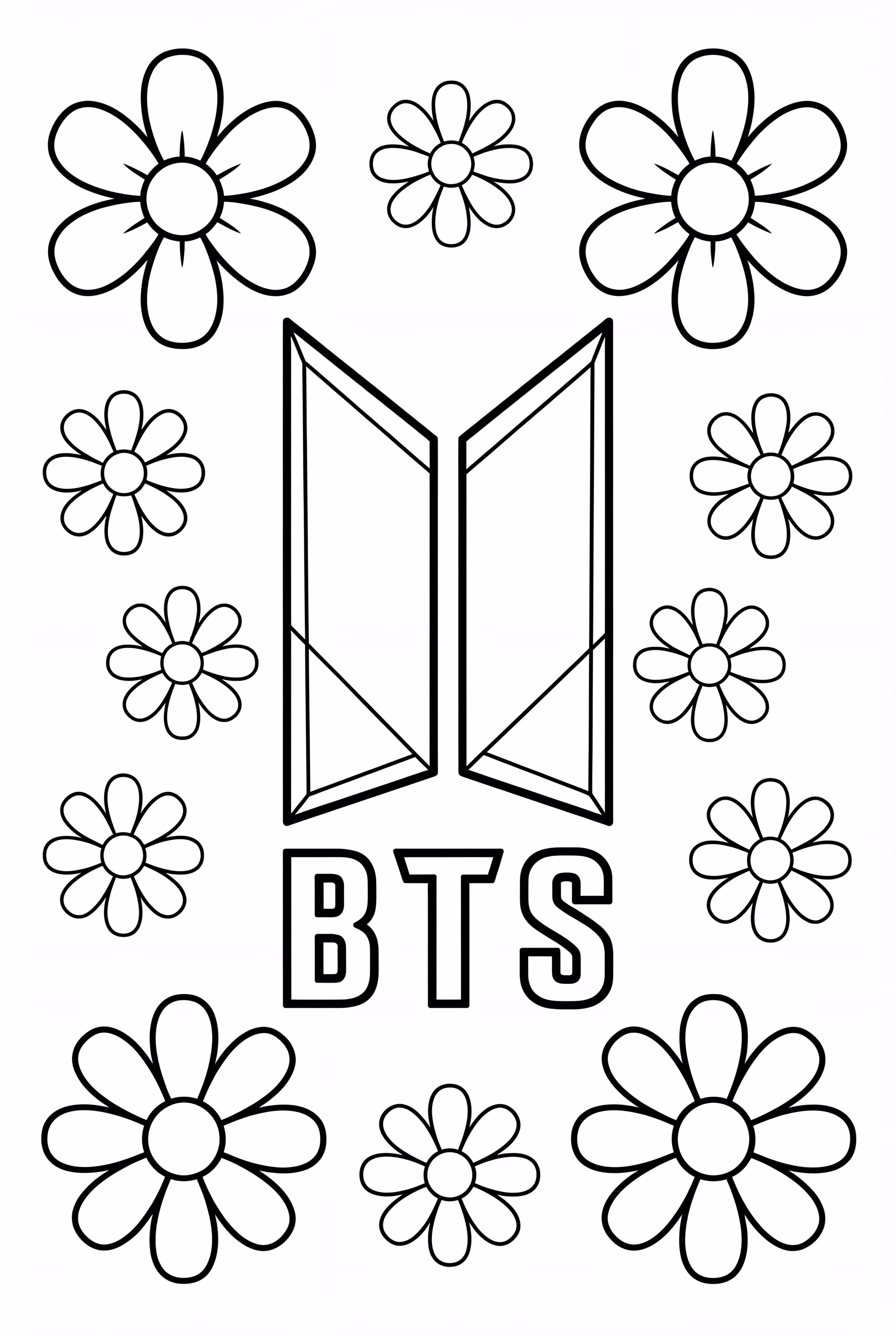 BTS Logo With Flowers
