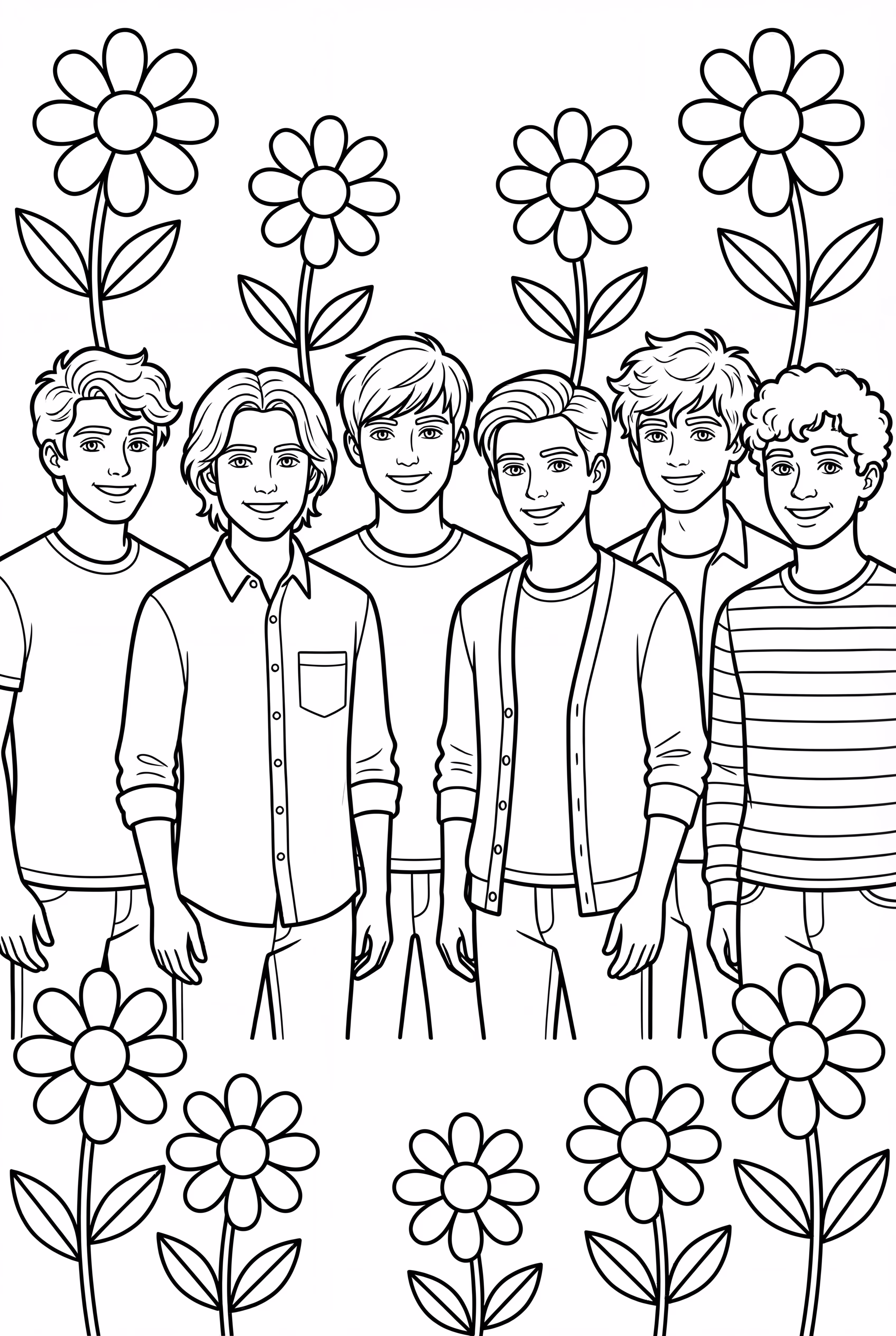 BTS Surrounded By Flowers