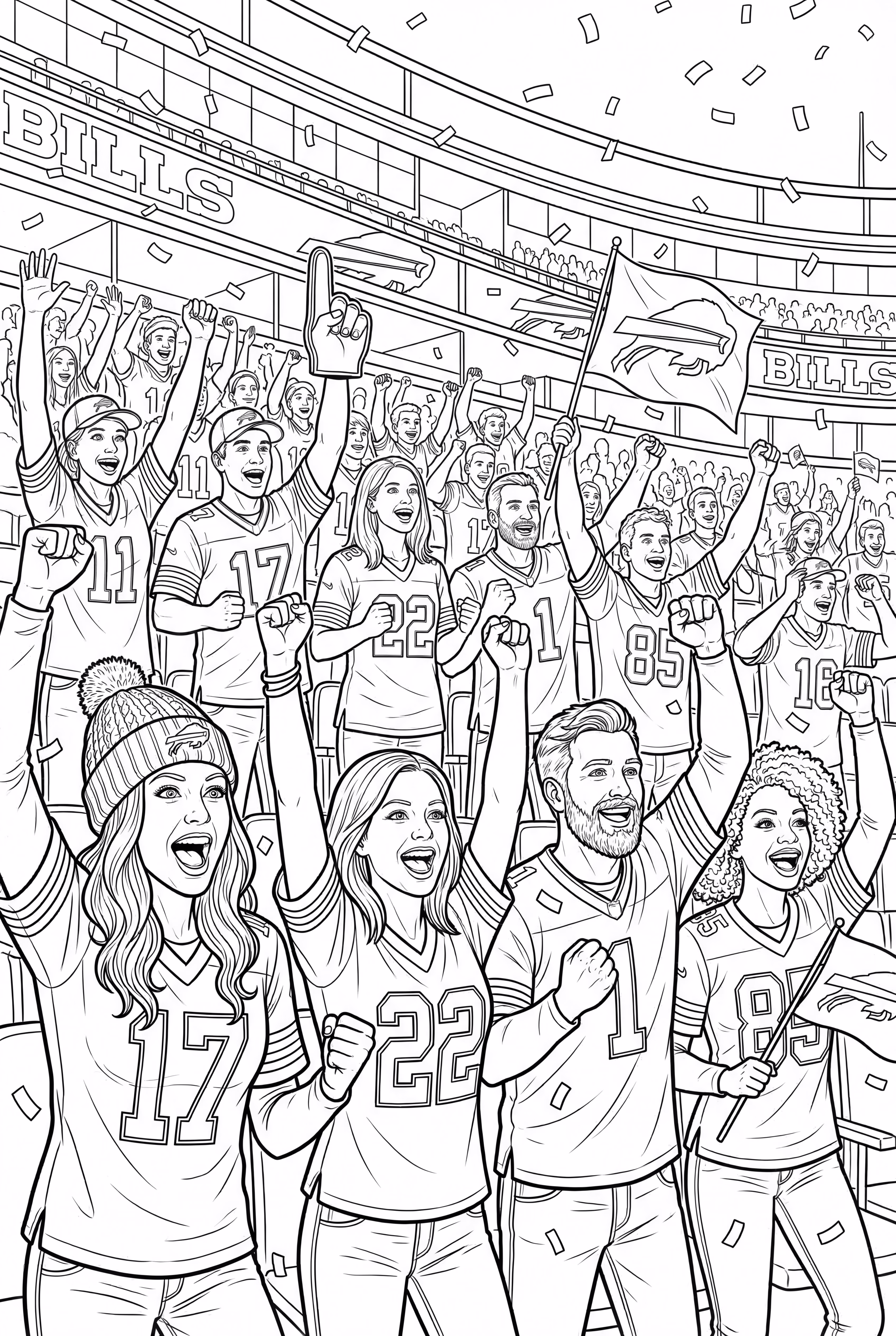 水牛城比尔球迷在看台上欢呼