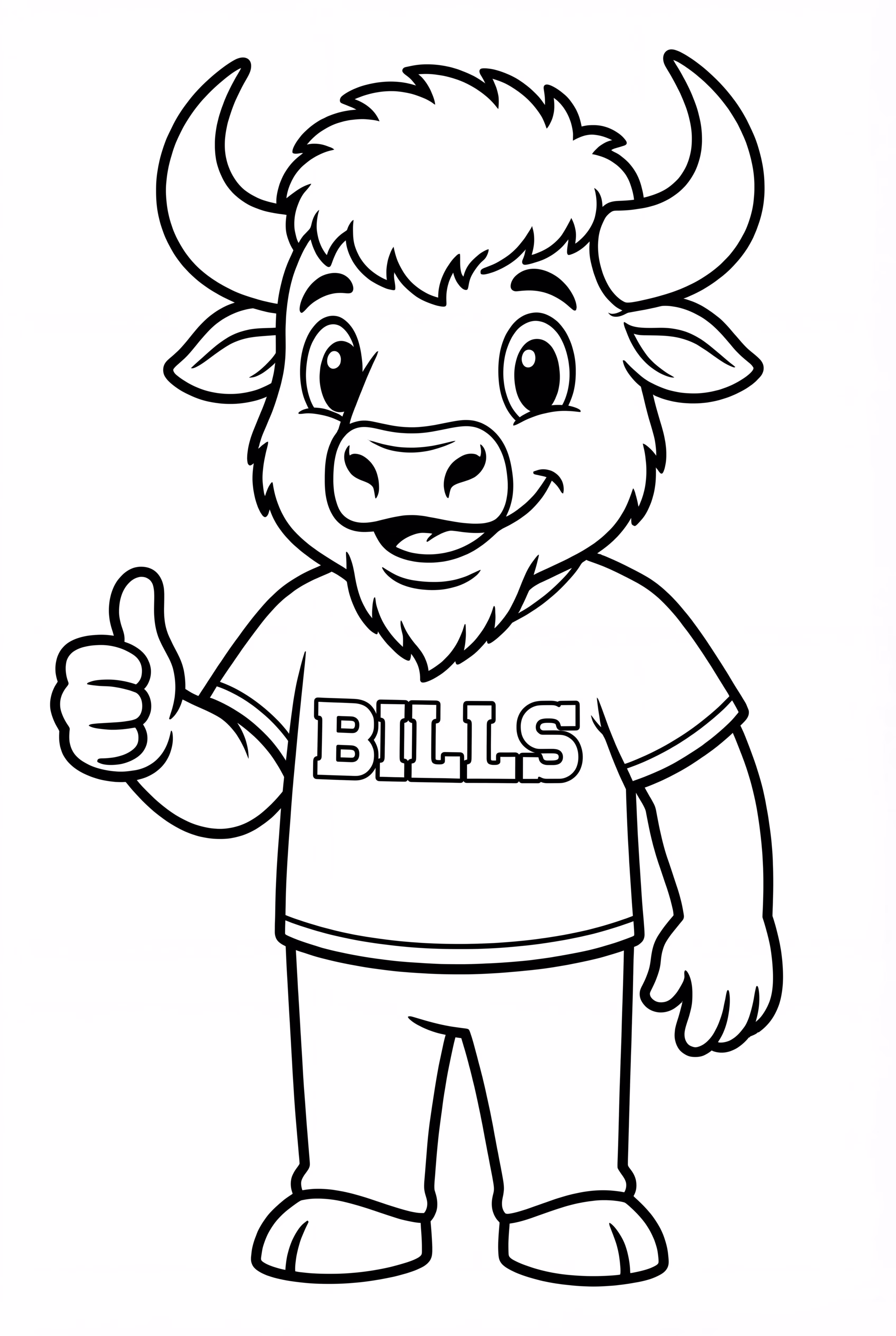 Mascote do Buffalo Bills Fazendo Joinha