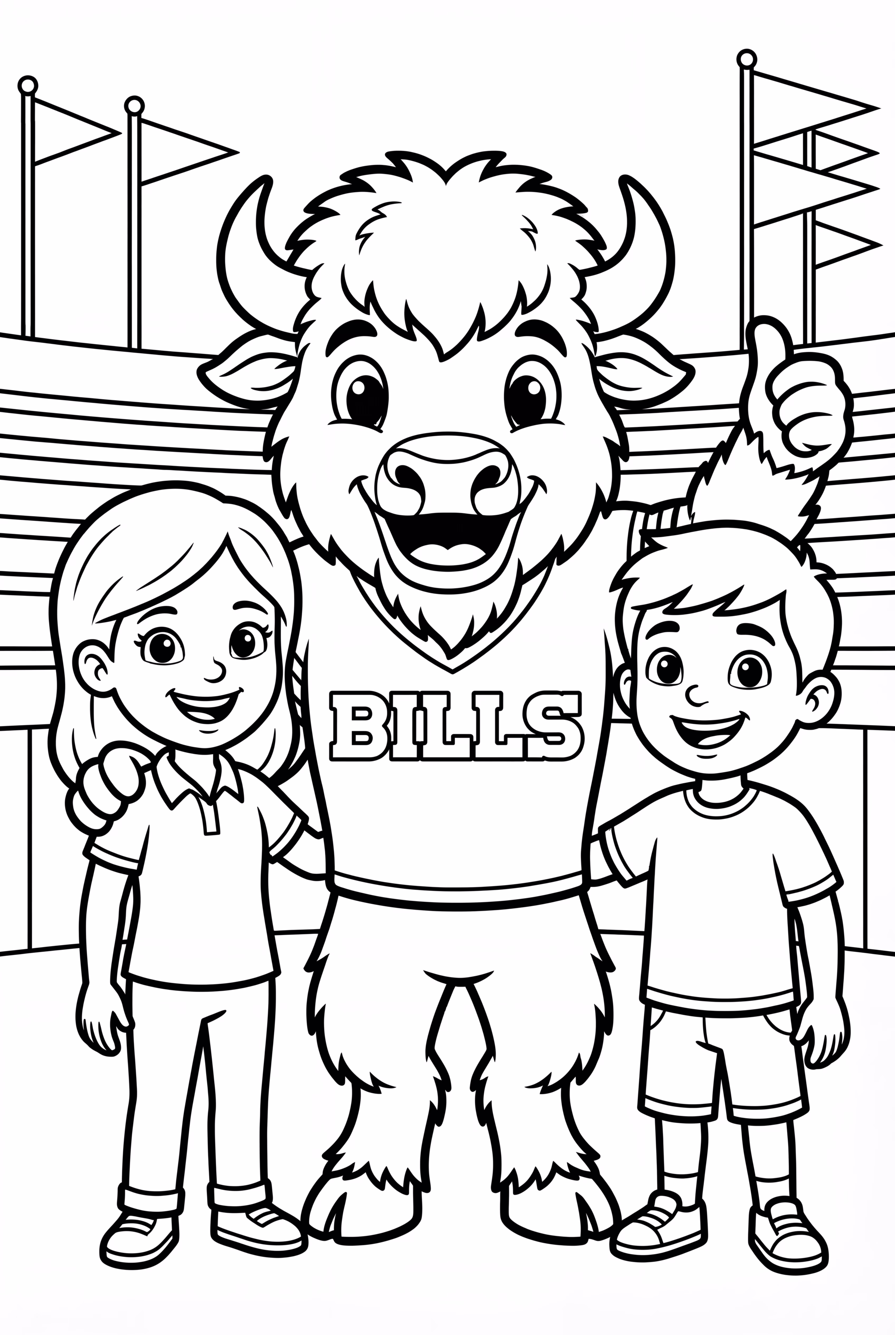 Buffalo Bills Mascot Posing With Fans