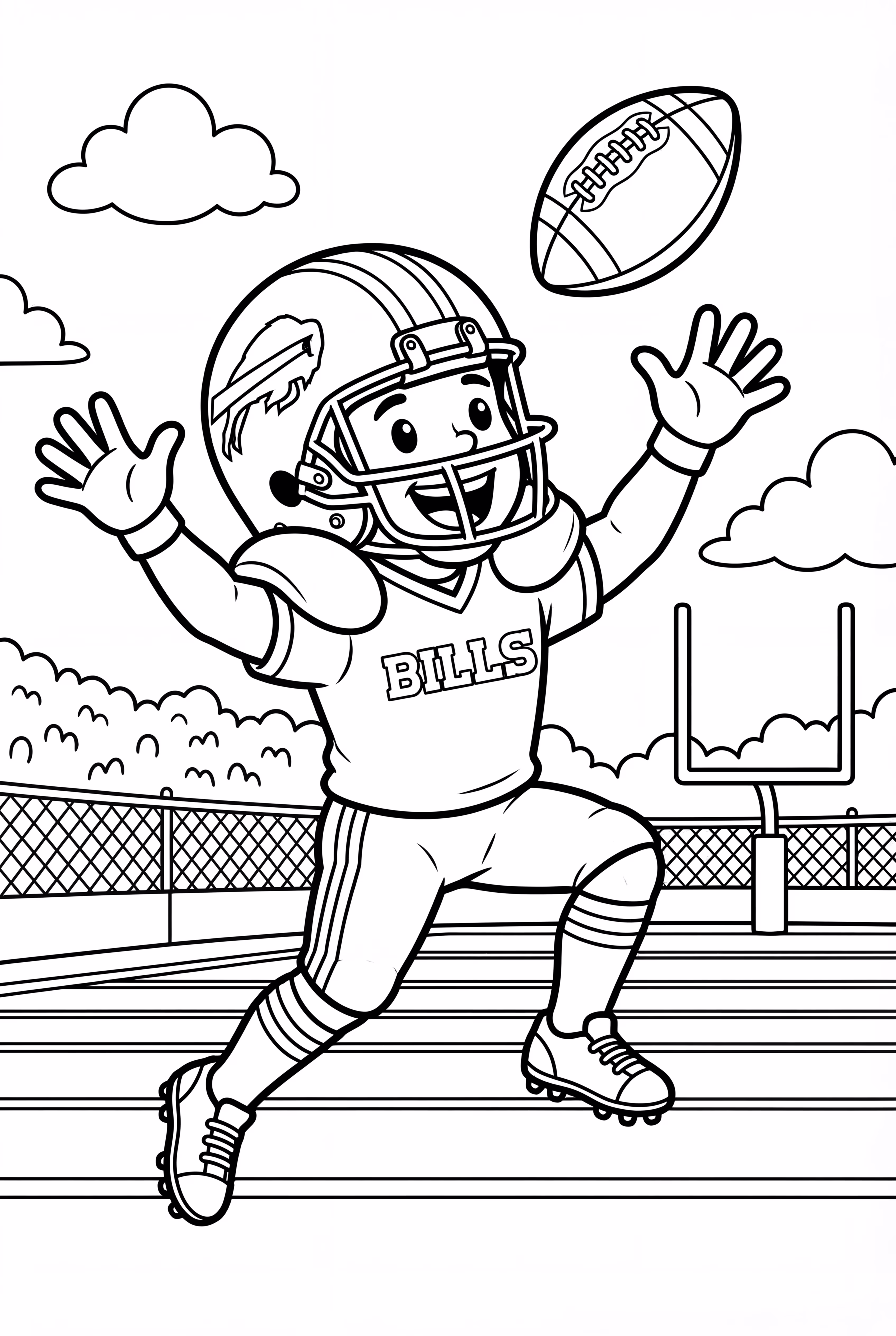 Buffalo Bills Player Catching A Football