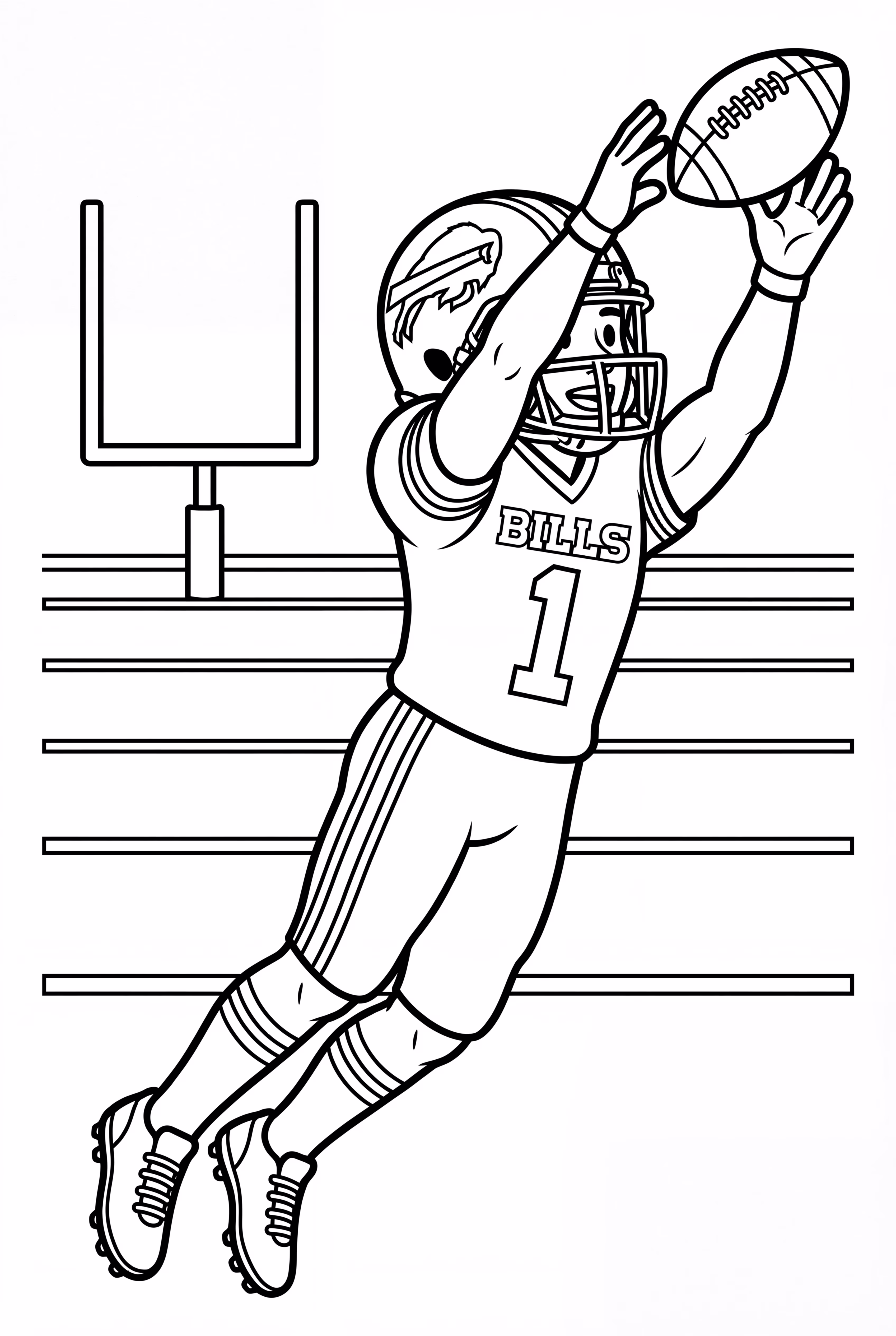 Buffalo Bills Player Jumping For A Catch